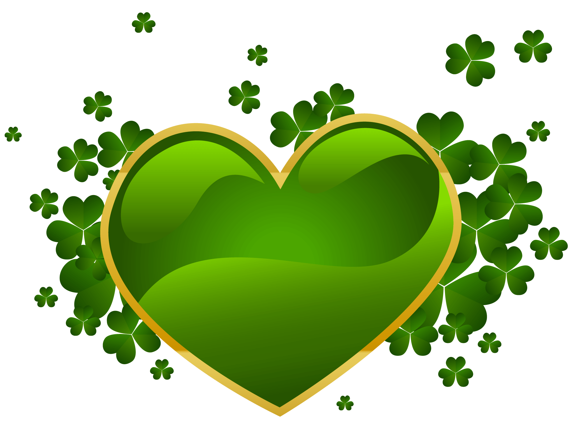 Happy St Patrick's Day Green Heart SVG Clip arts