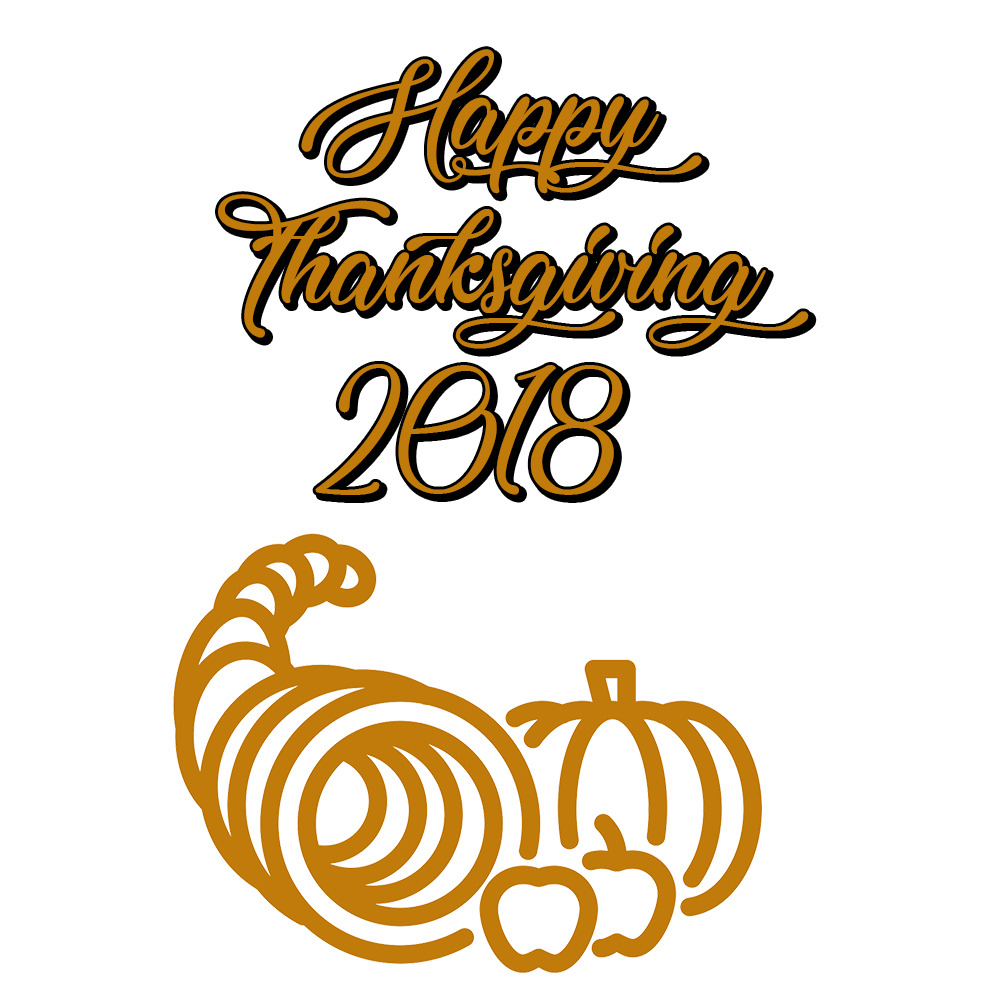 Happy Thanksgiving 2018 Cornucopia SVG Clip arts