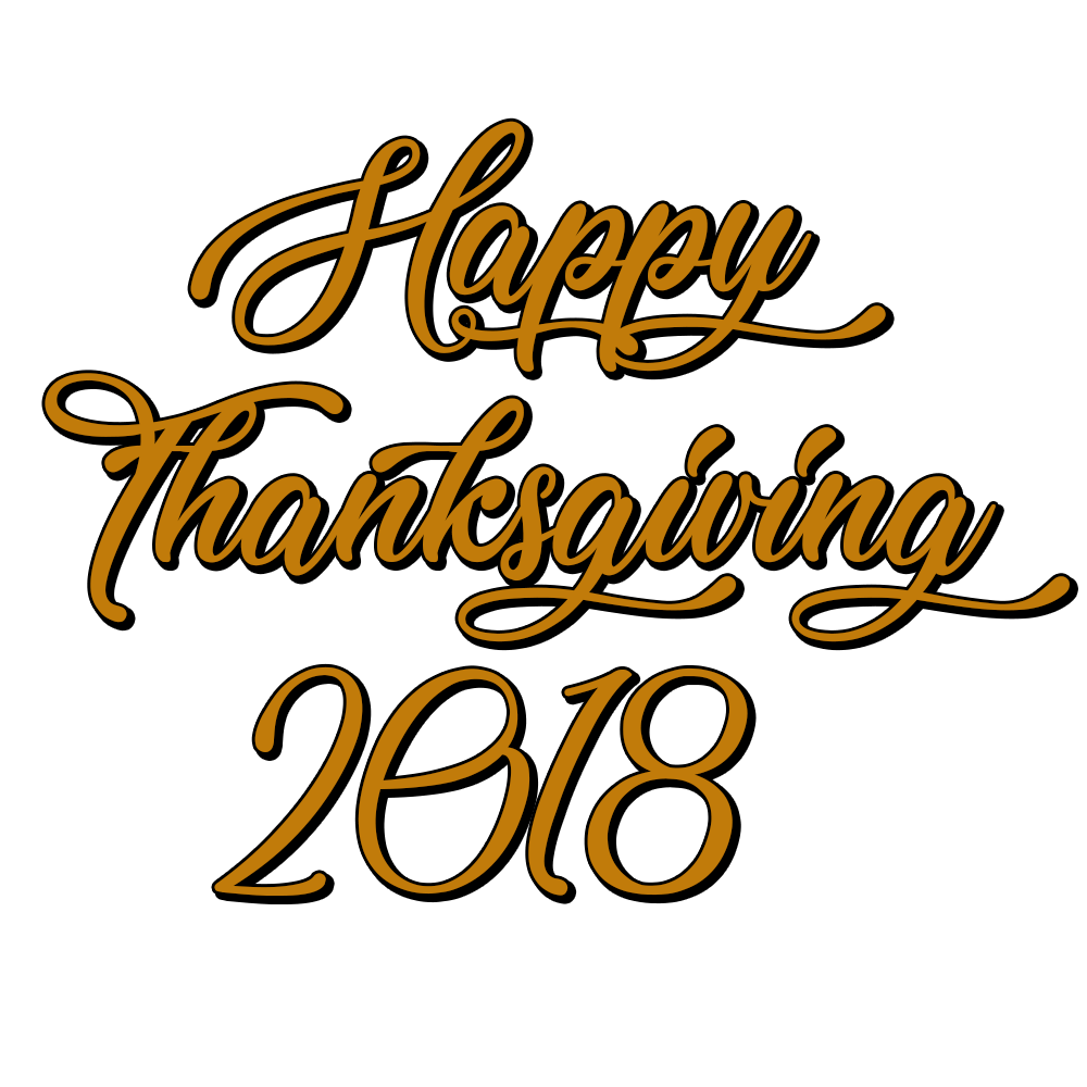 Happy Thanksgiving 2018 Handwritten Text SVG Clip arts