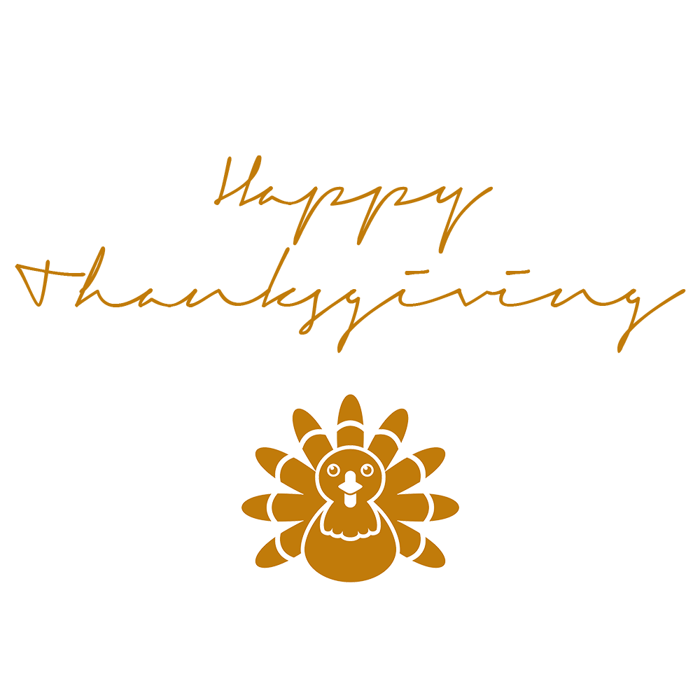 Happy Thanksgiving Signature Turkey Icon SVG Clip arts