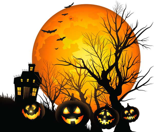 Haunted House Pumpkins Halloween PNG images