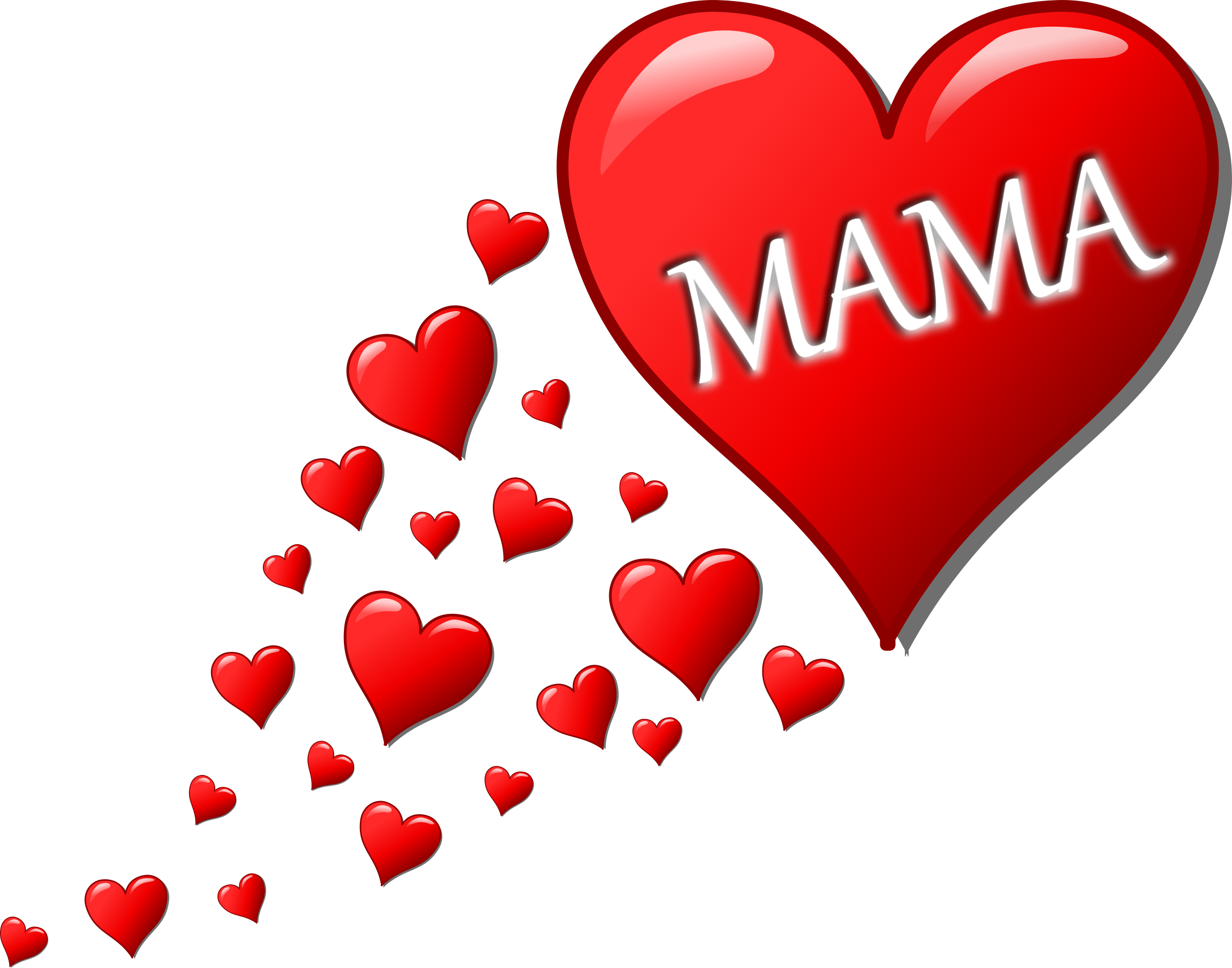 Herz für Muttertag mit einer Spur von Herzen Clip arts