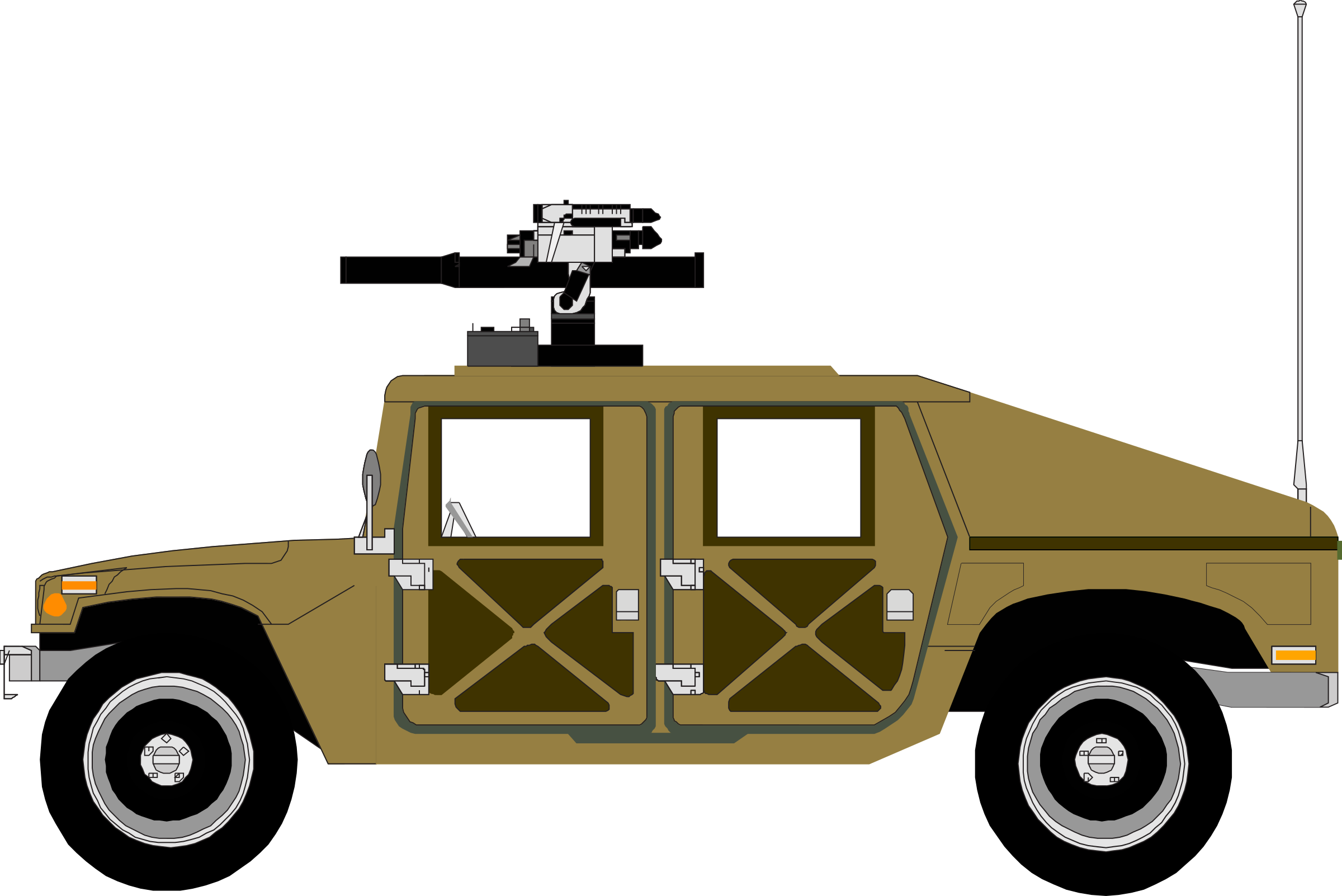 Humvee, Sand colours SVG Clip arts