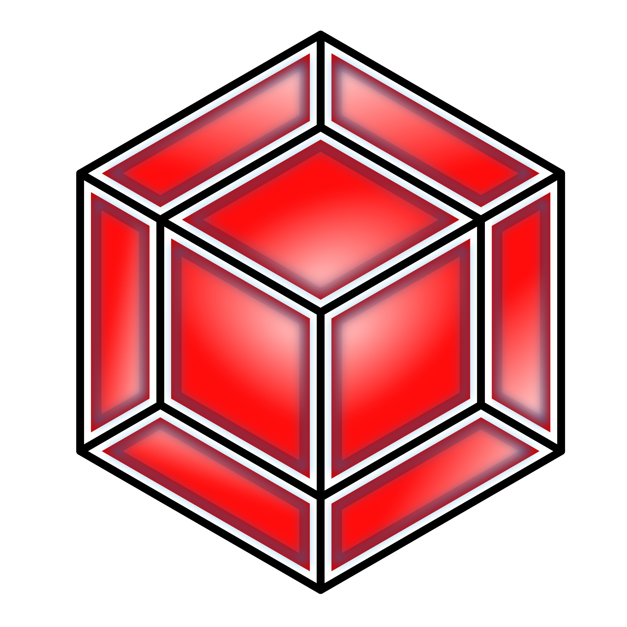 Hyper Cube, Red SVG Clip arts