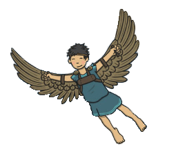 Icarus Cartoon Figure PNG images