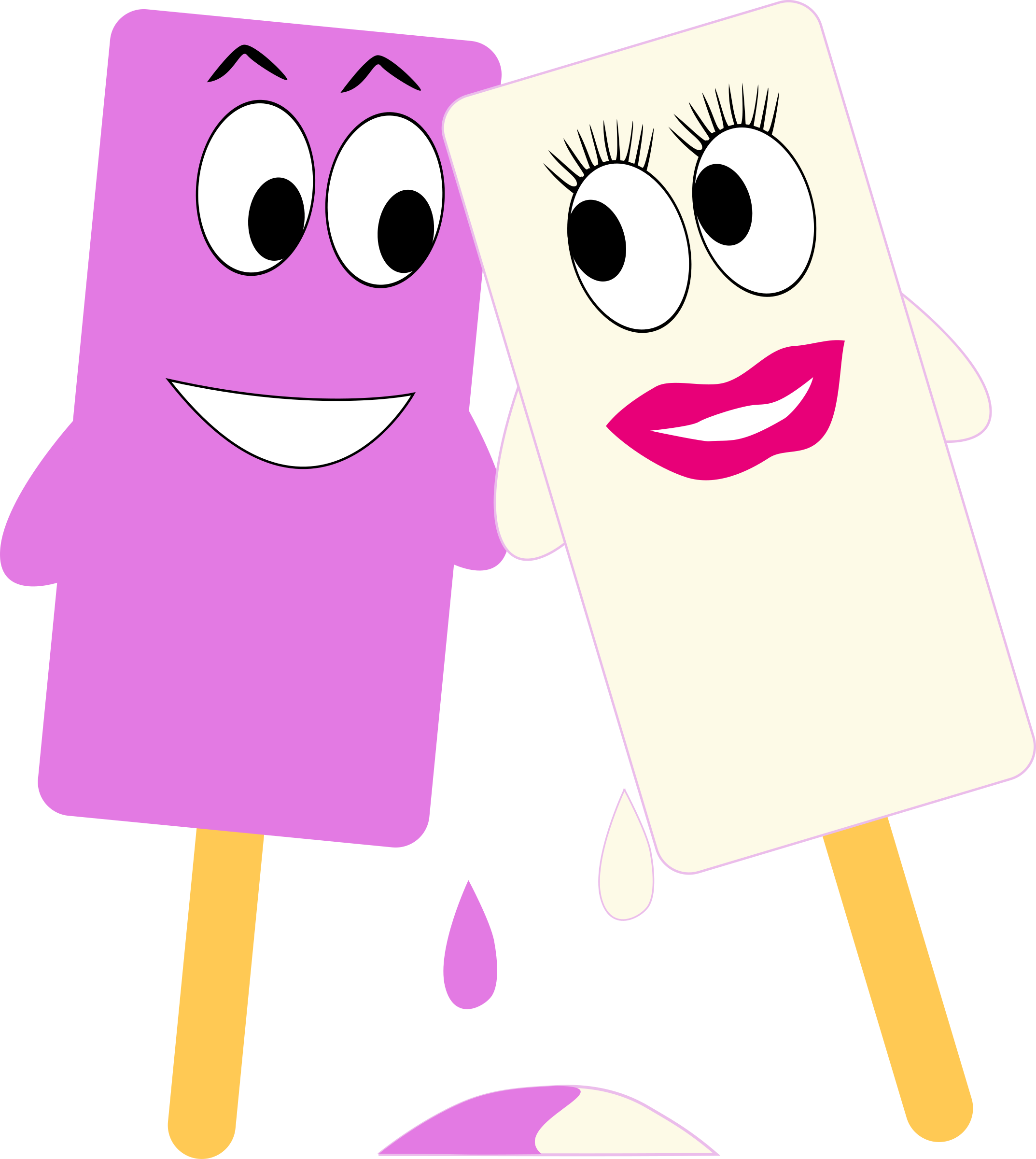 Ice cream girl and boy in love PNG icon