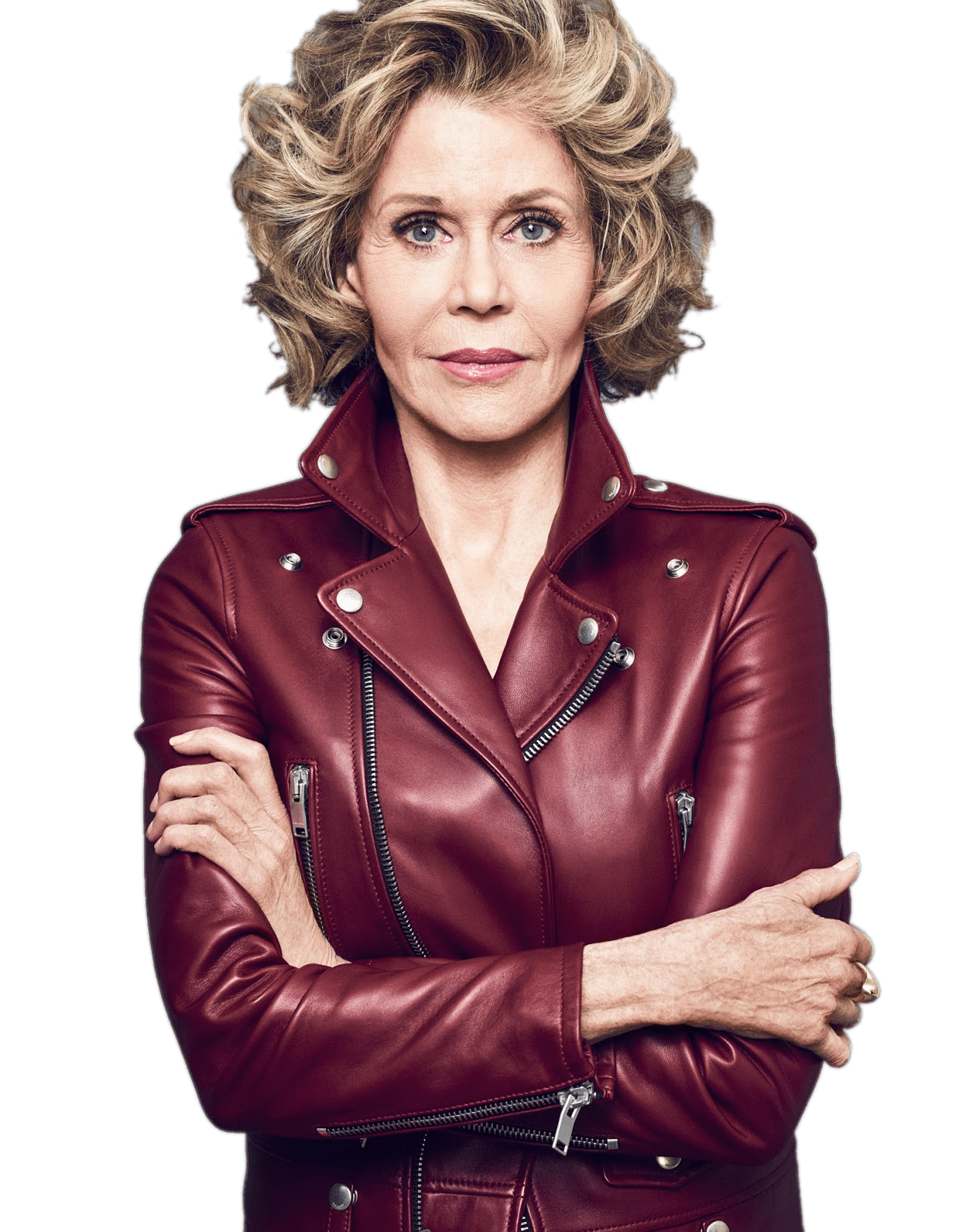 Jane Fonda Red Leather Jacket SVG Clip arts