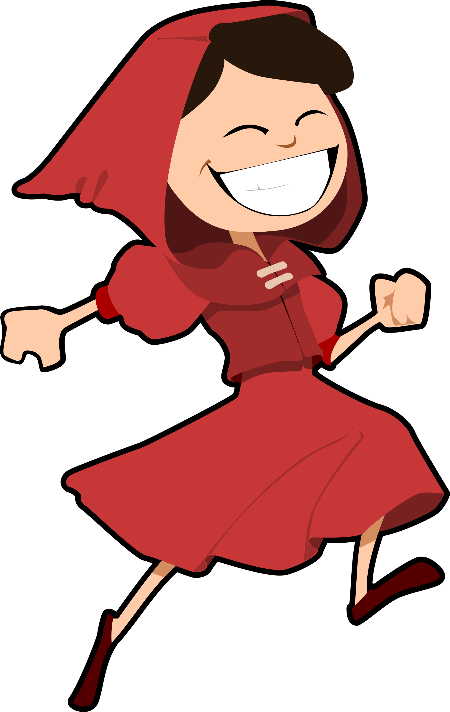 Jumping Girl Dressed in Red PNG icon
