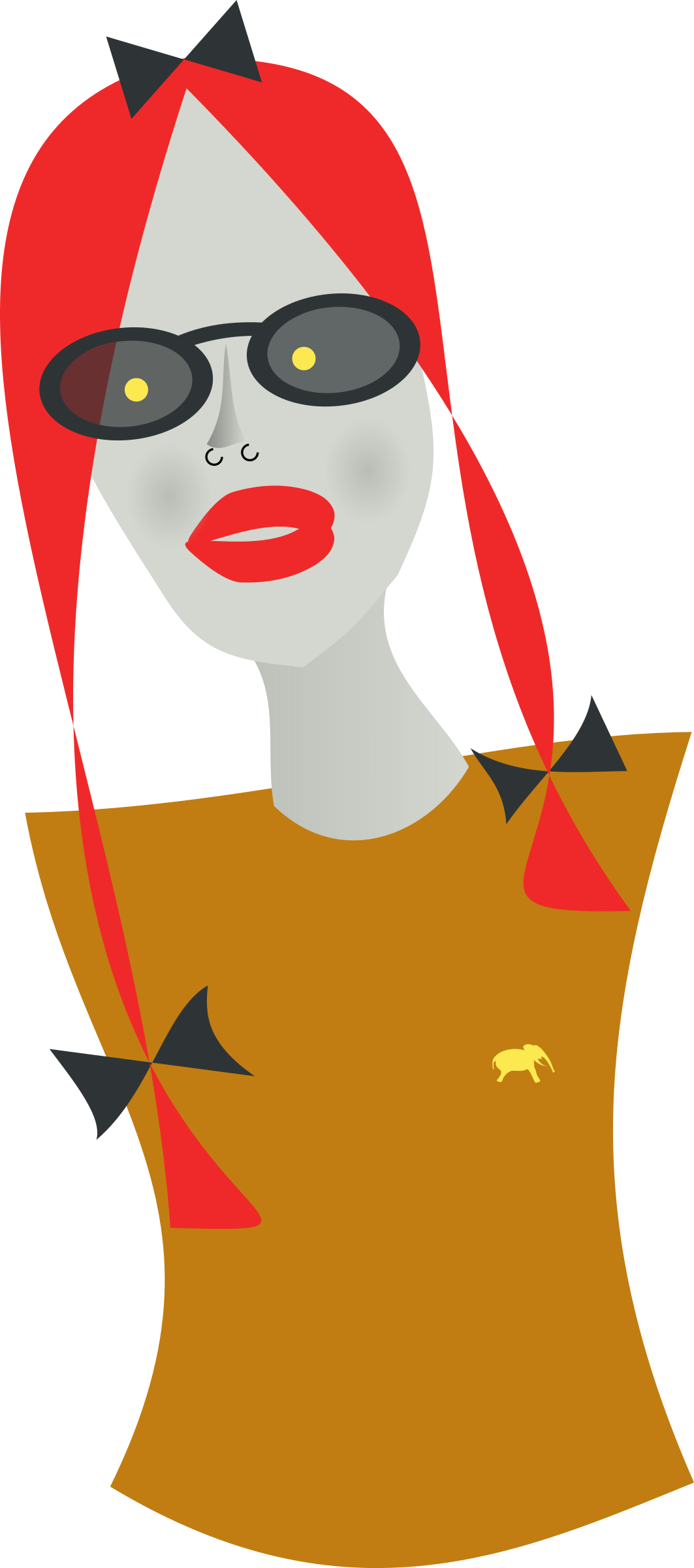 Lady with yellow eyes and long neck PNG icon