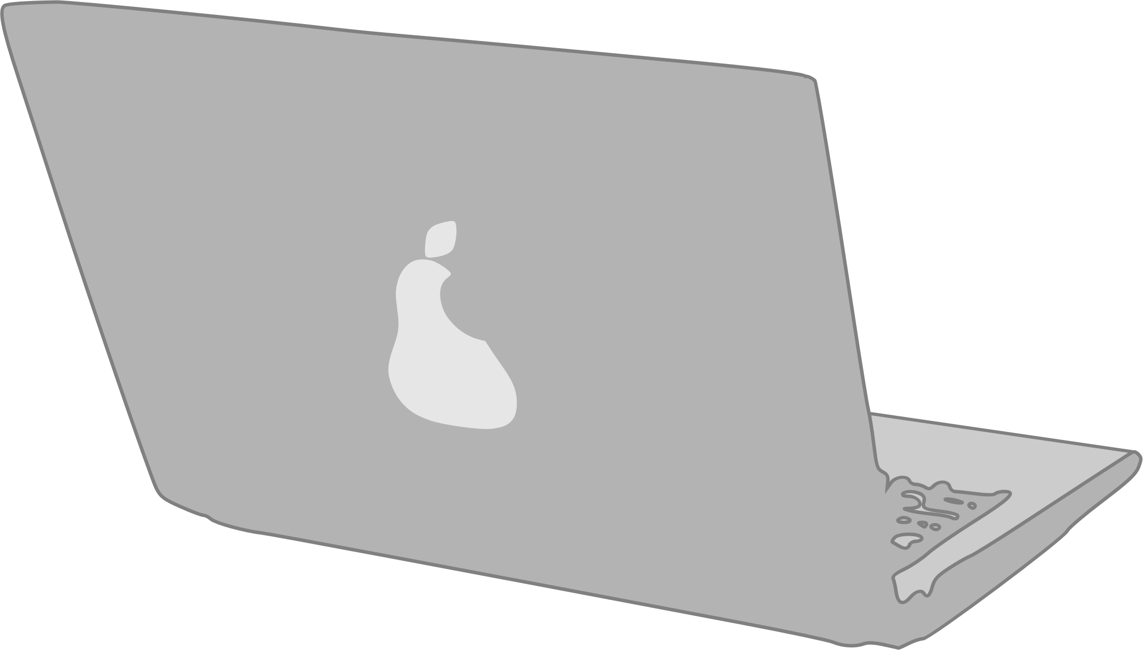 Laptop from rear SVG Clip arts
