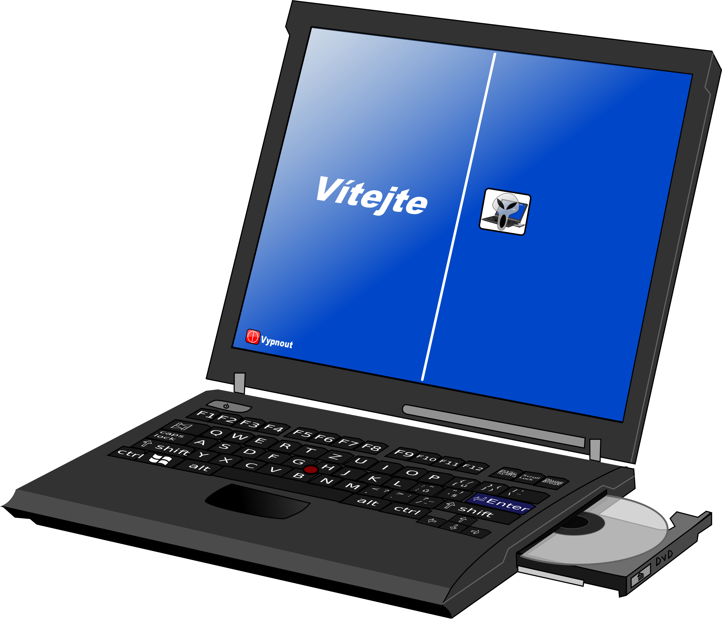 laptop with disc drive SVG Clip arts