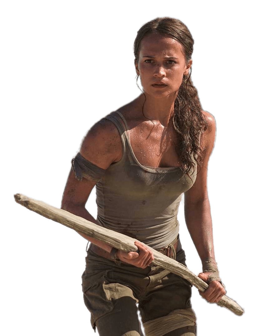 Lara Croft Holding A Wooden Stick PNG icon