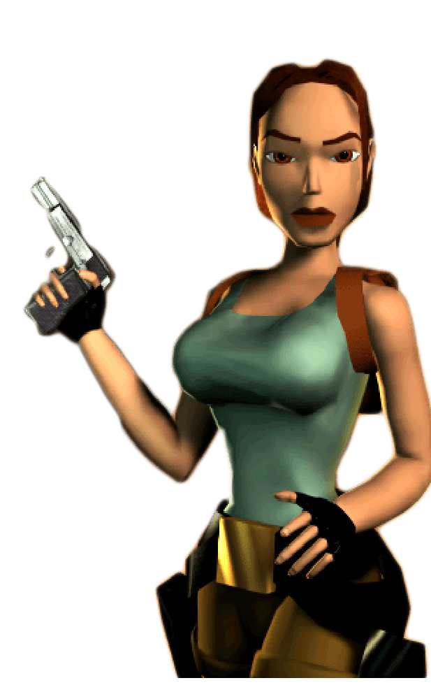 Lara Croft Holding Gun SVG Clip arts
