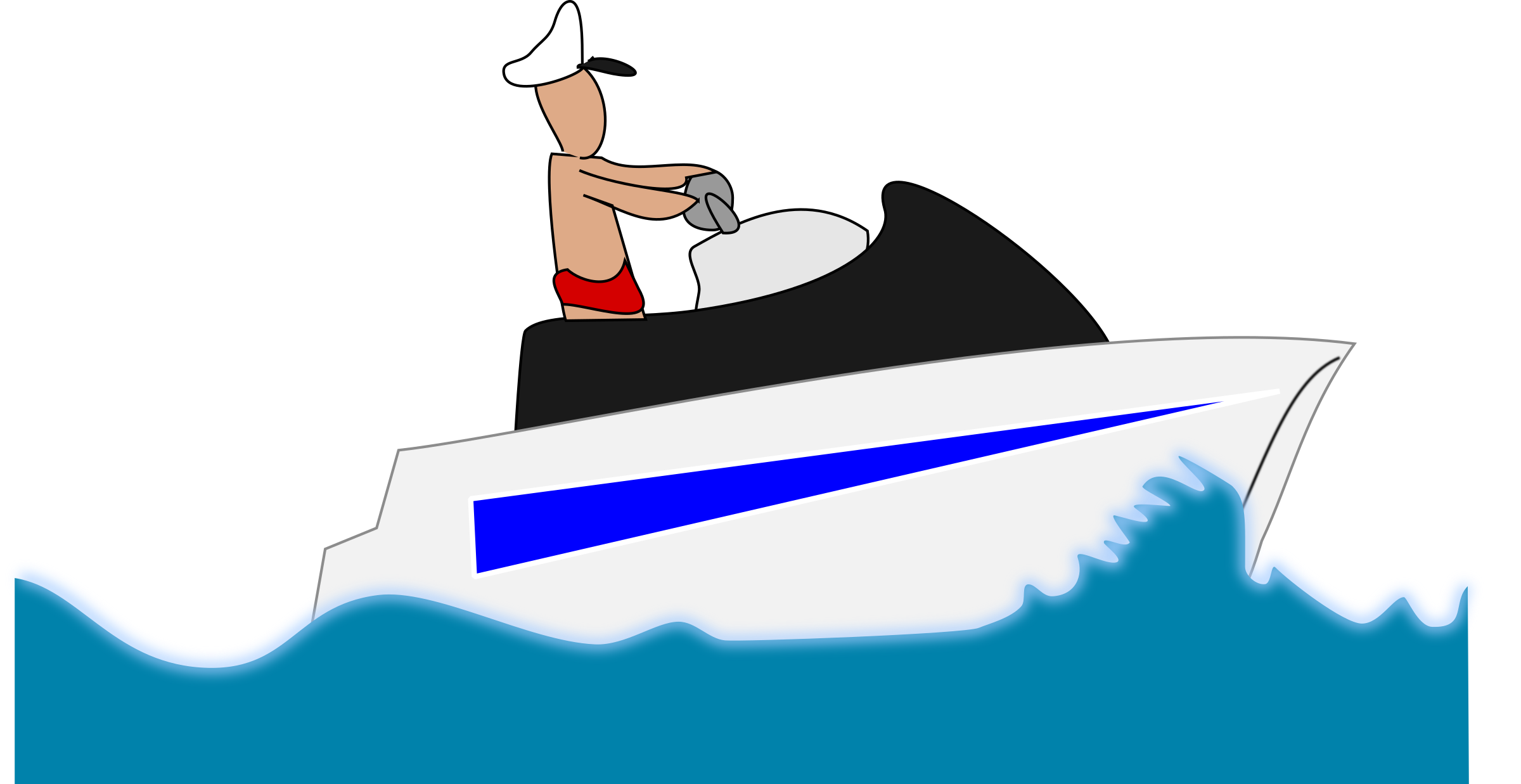 Leisure Boat sketched SVG Clip arts