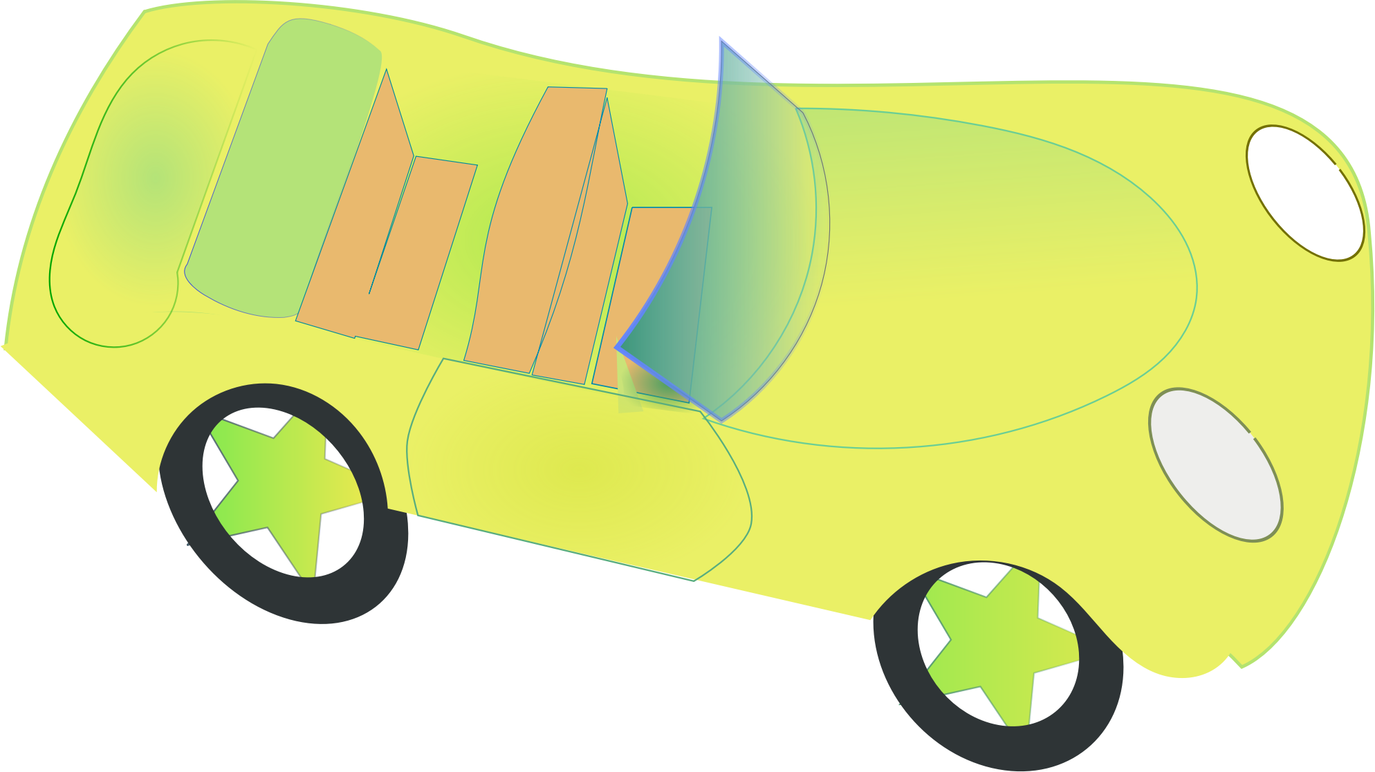 lemon car for summer Clip arts