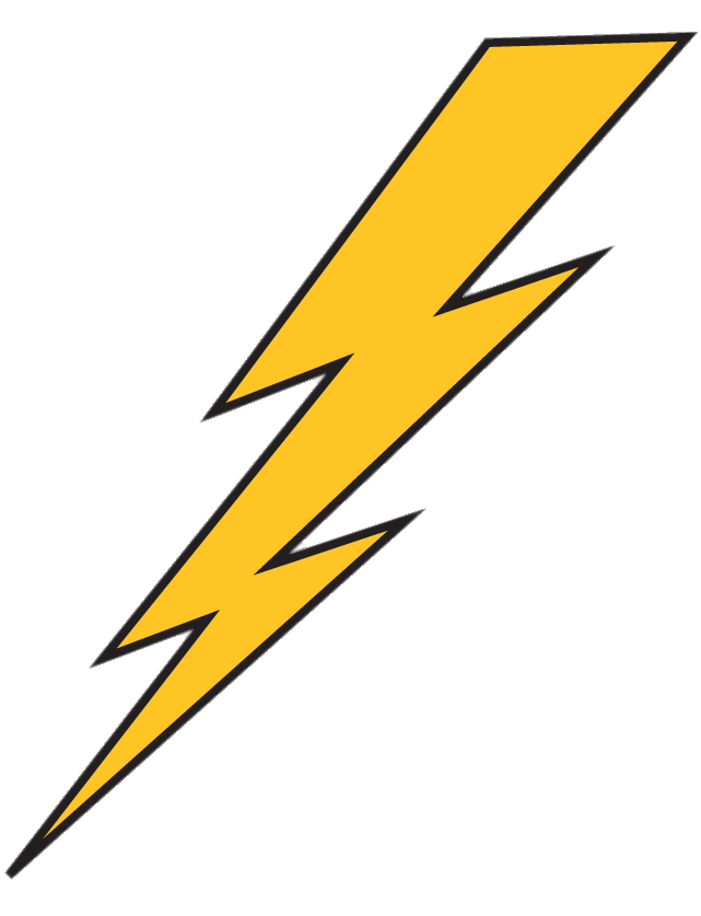 Lightning Bolt Yellow With Black Outline Clip arts