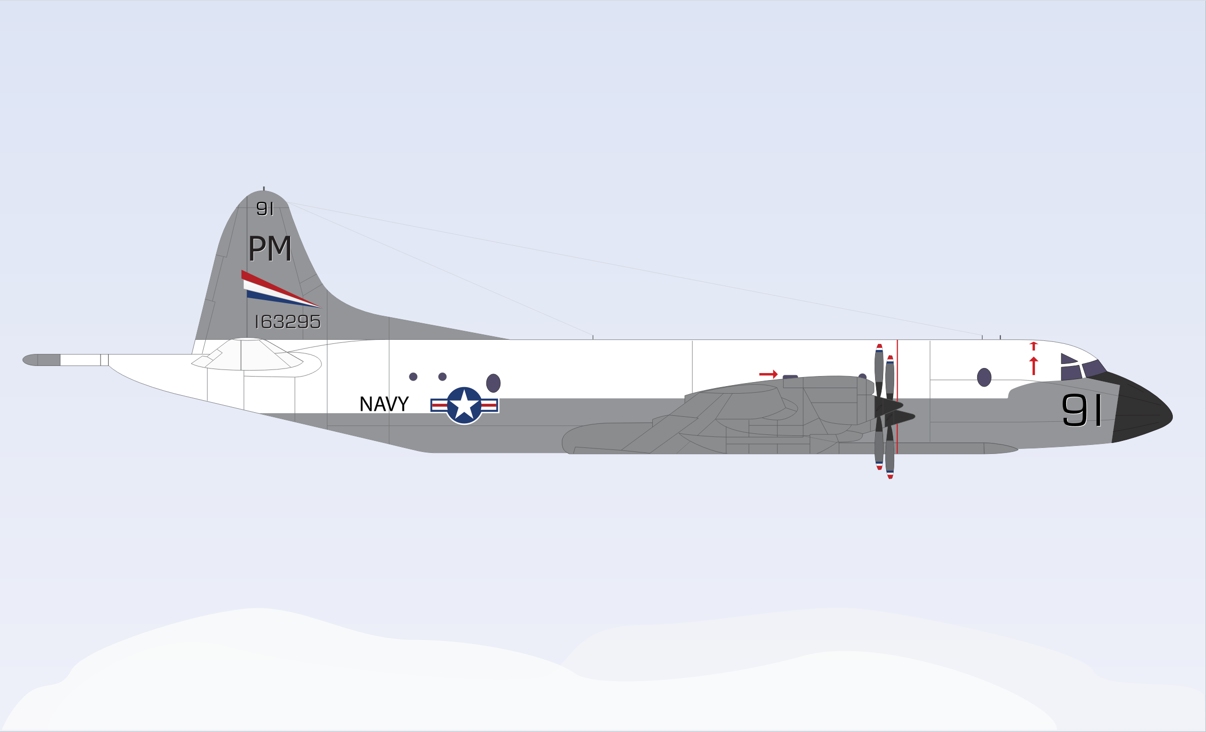 Lockheed P-3 Orion Aircraft color SVG Clip arts