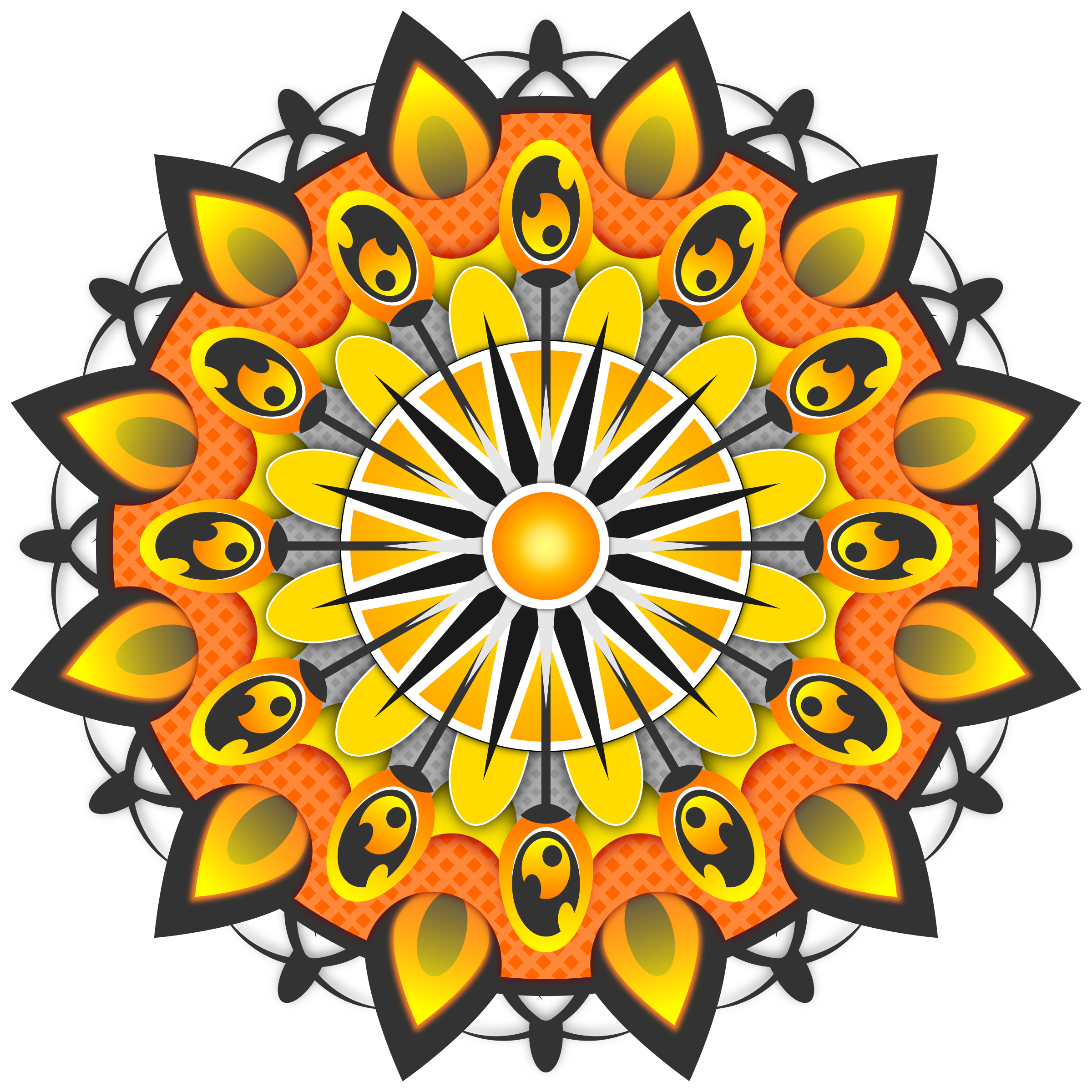 Mandala Yellow Clip arts