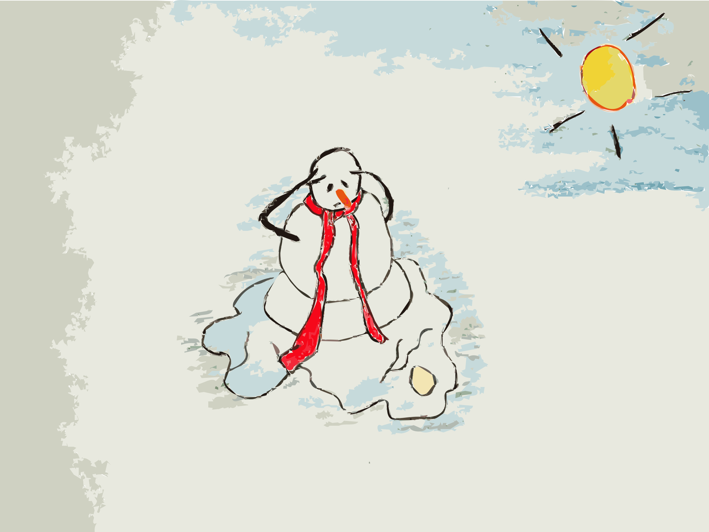 Melting Snowman: Daily Sketch SVG Clip arts