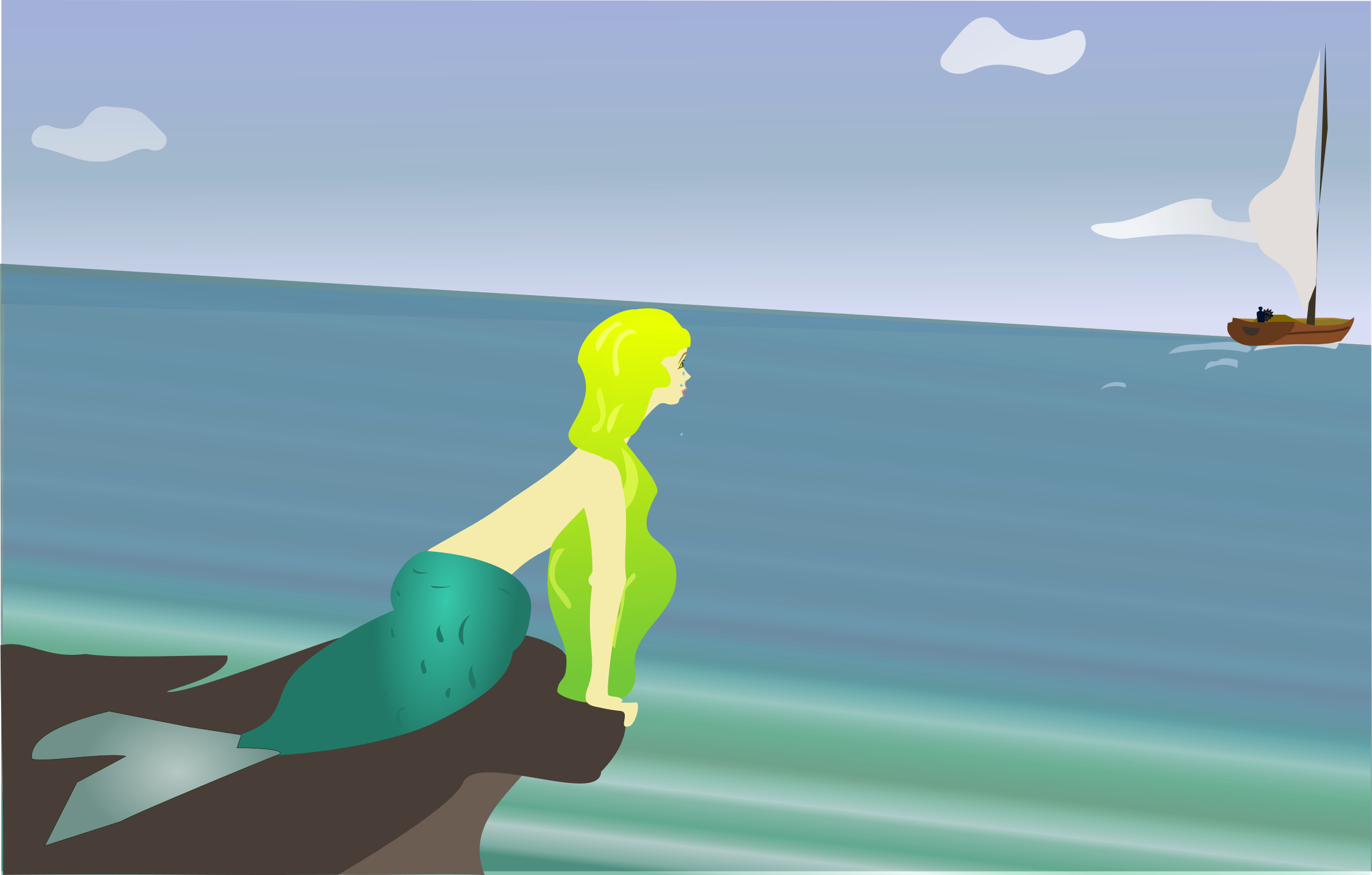 mermaid waiting SVG Clip arts