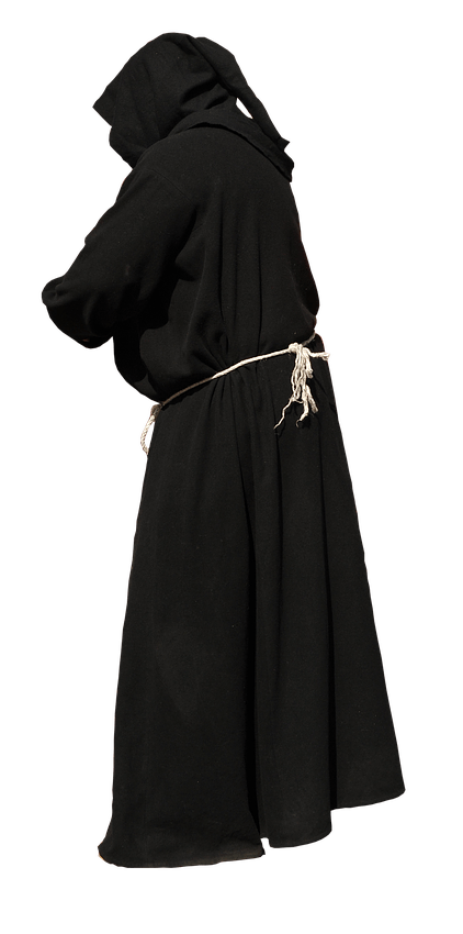 Monk Black Gown Hands Not Visible SVG Clip arts