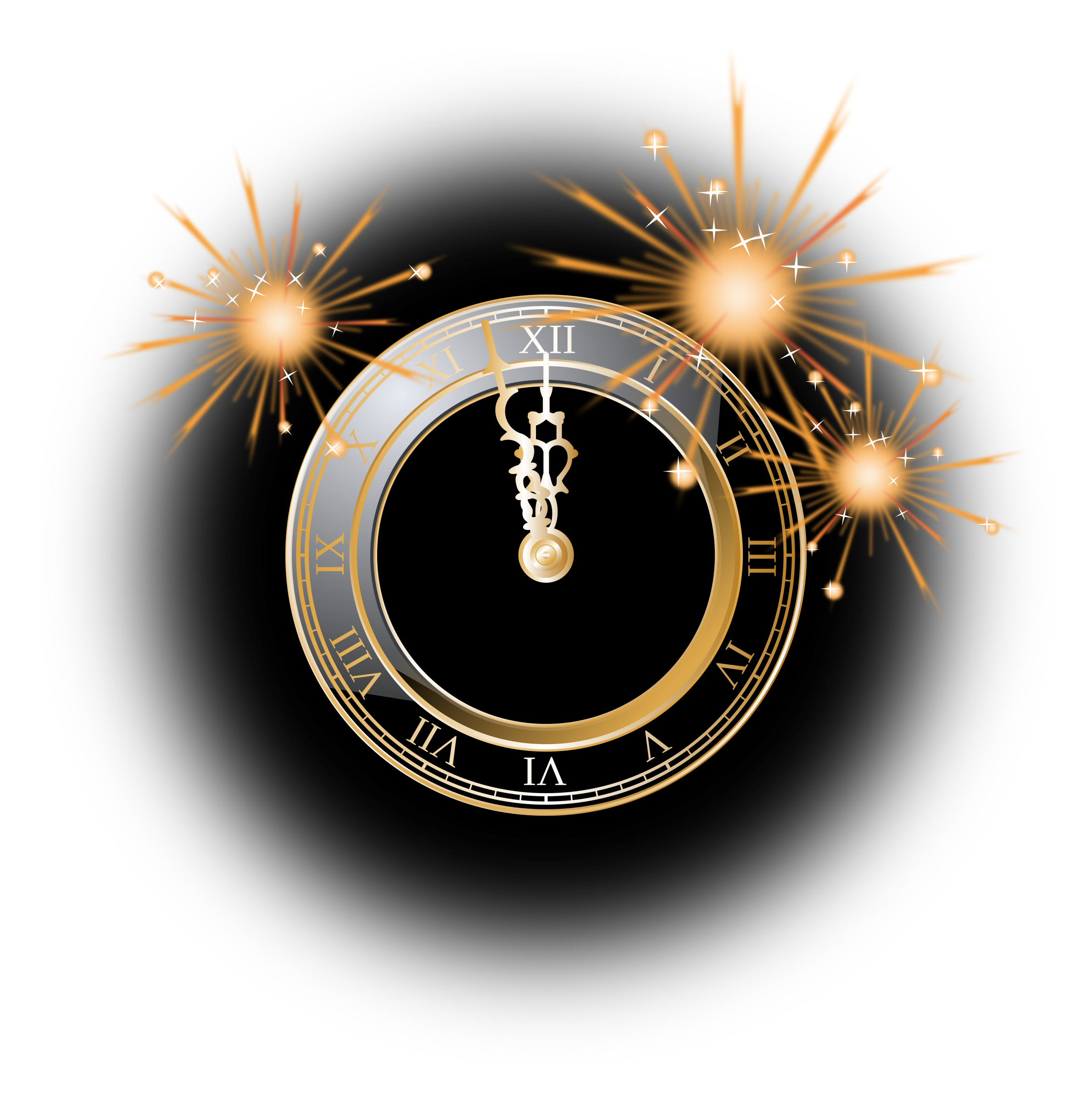 New Year Clock SVG Clip arts