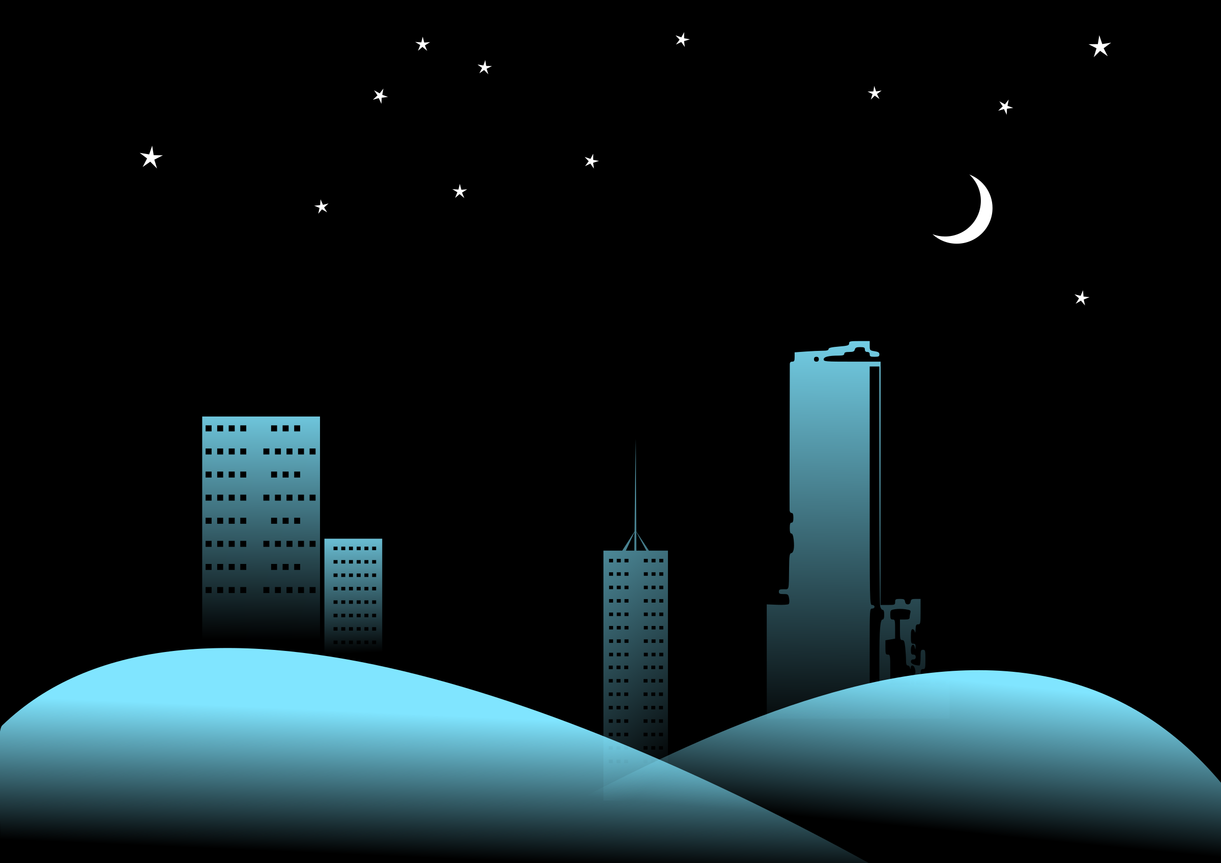 Night Cityscape SVG Clip arts