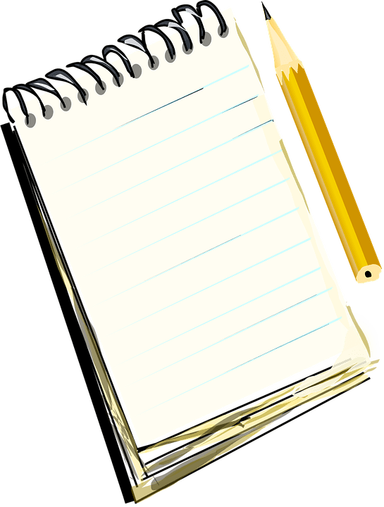 Notebook and Pencil Clip arts