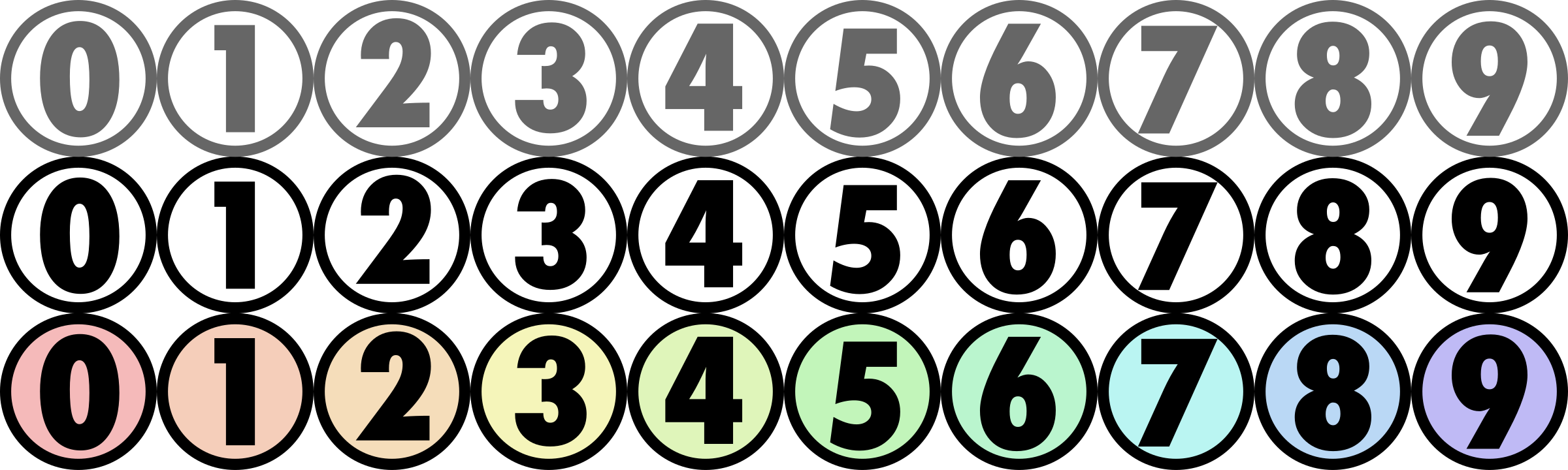 Number icons for CSS slicing Clip arts