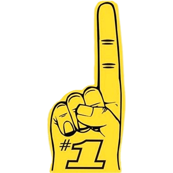 Number One Yellow Foam Hand PNG images