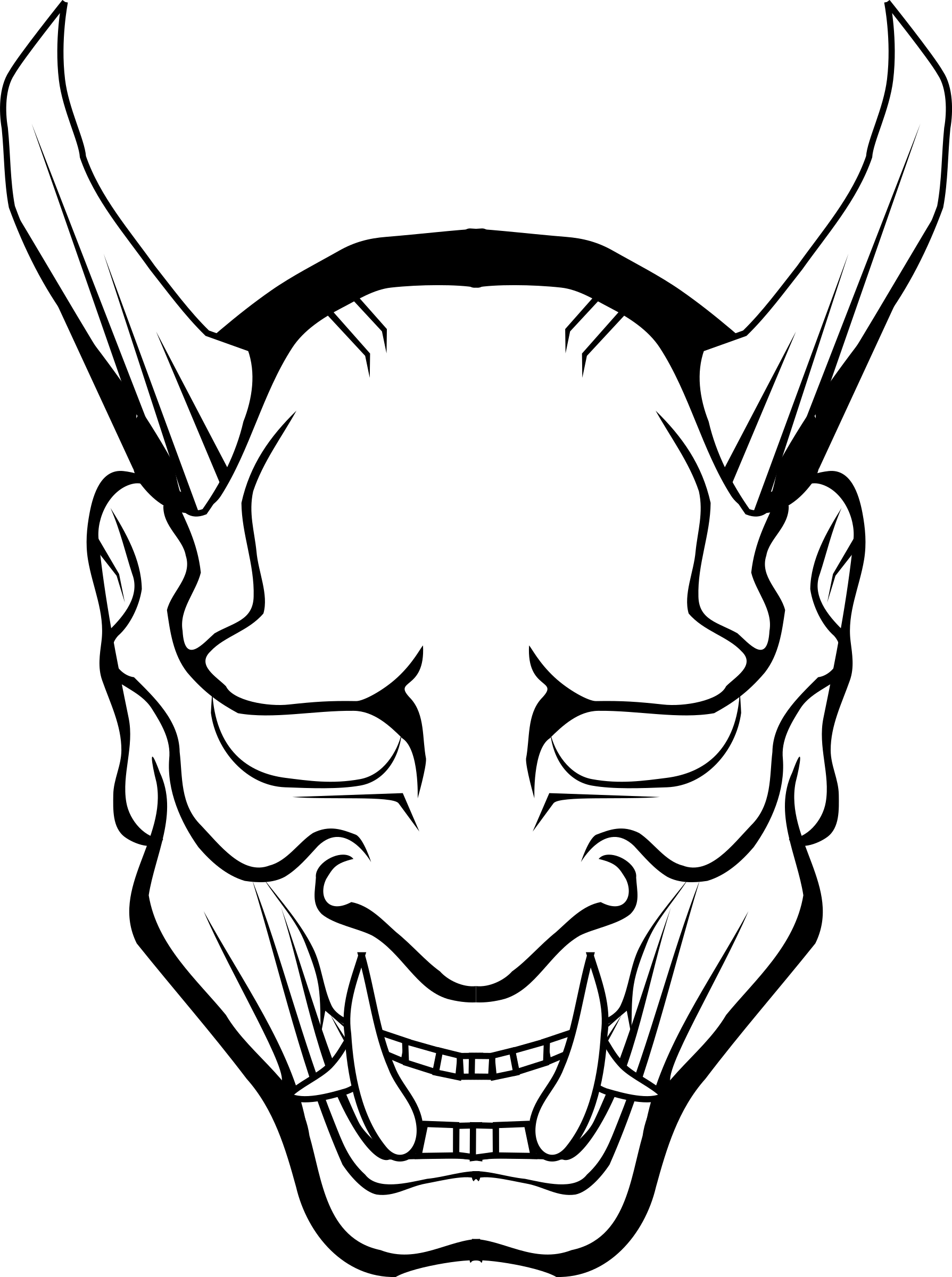 oni mask no color PNG icon