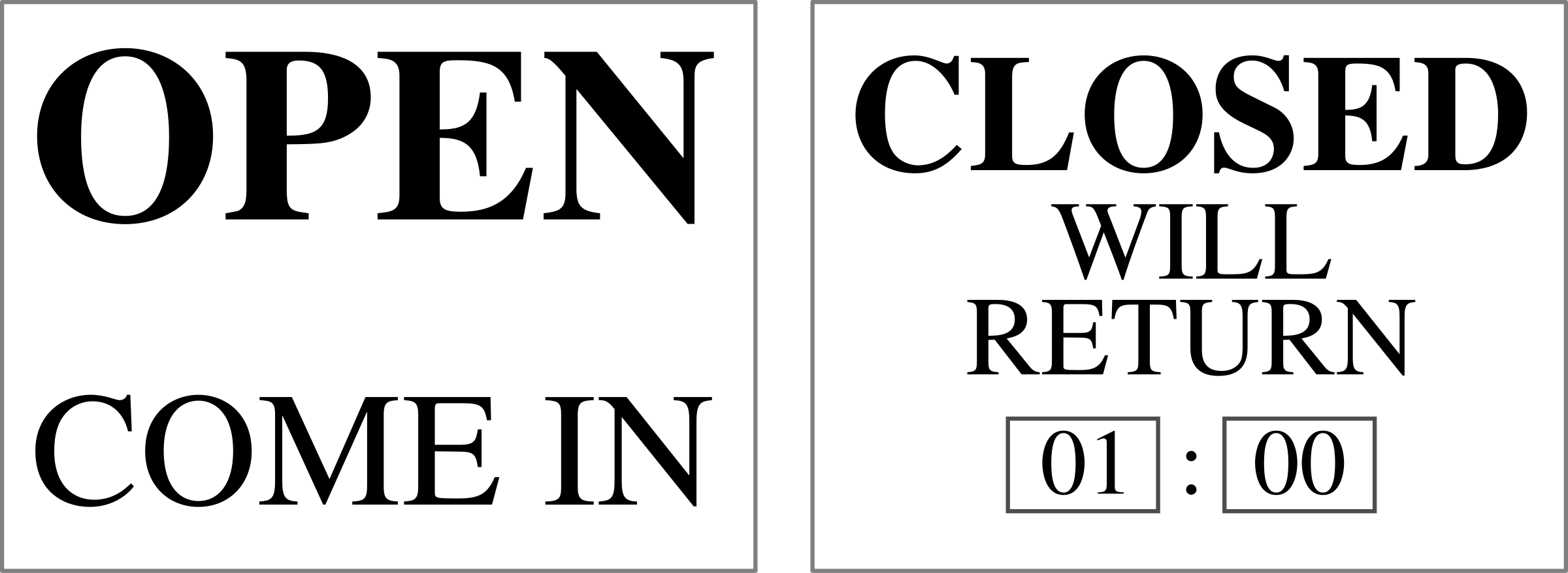 Open and closed signs SVG Clip arts