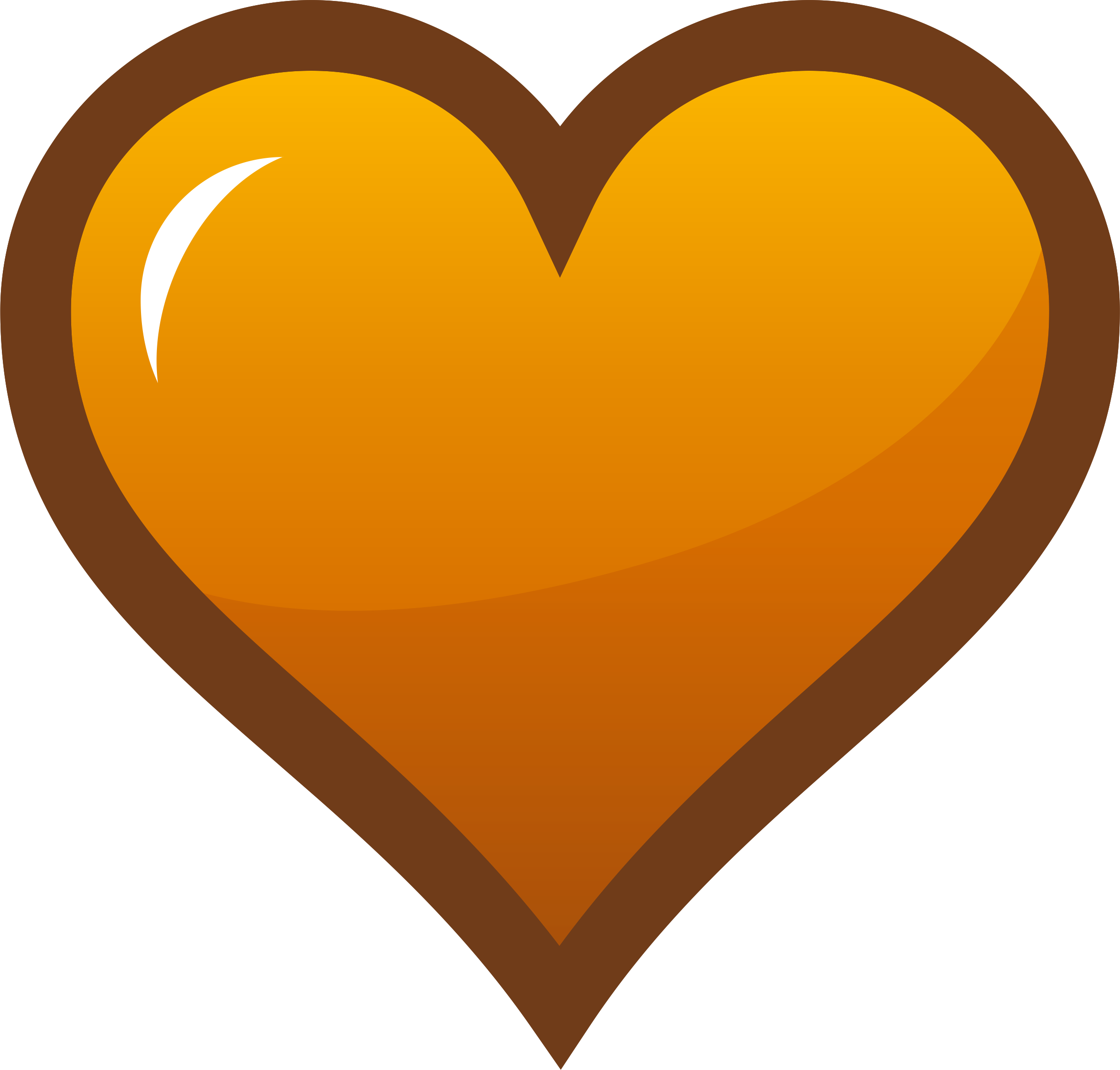 Orange Heart Icon PNG icon