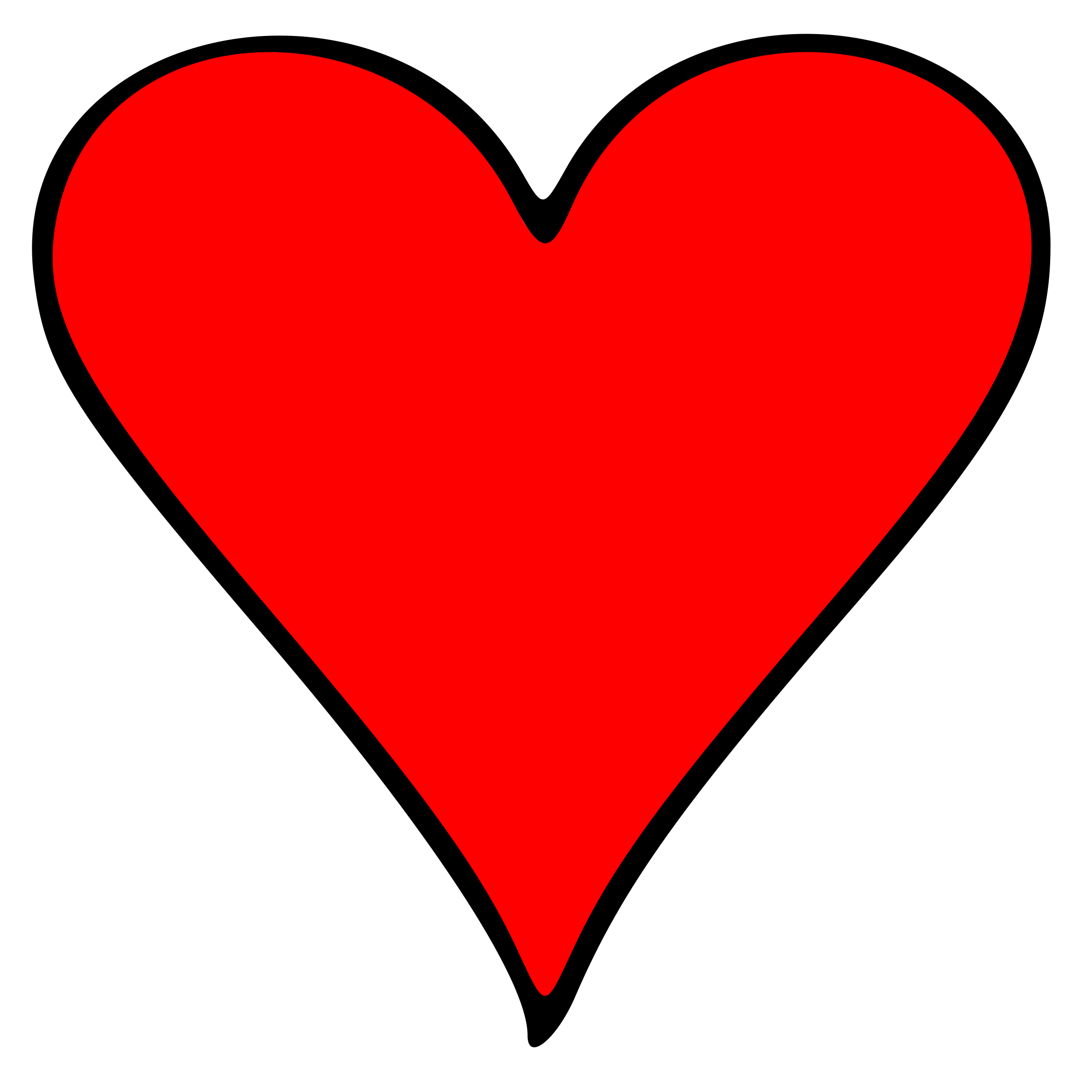 Outlined Heart Playing Card Symbol PNG icon
