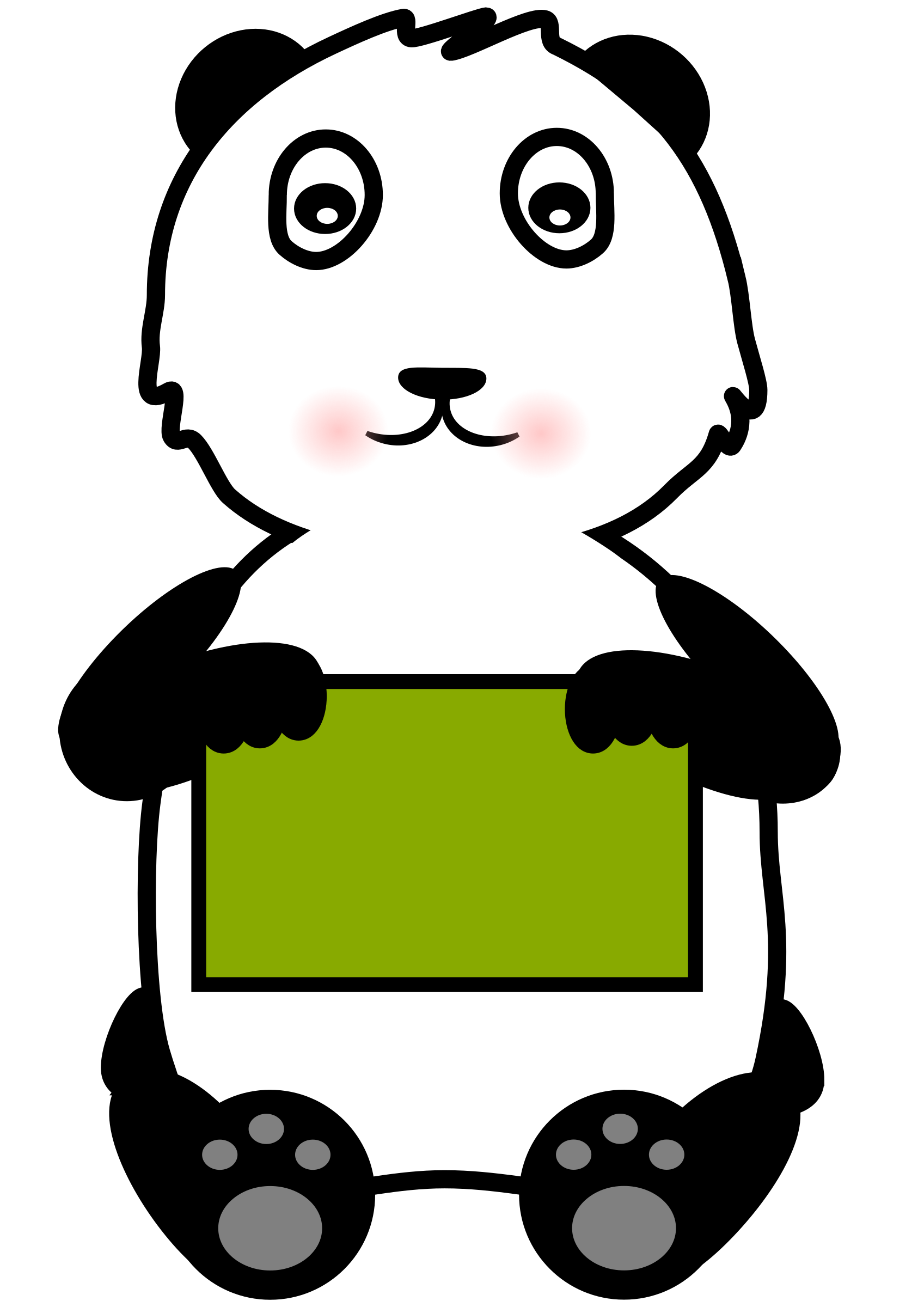 Panda Holding a Sign PNG icon