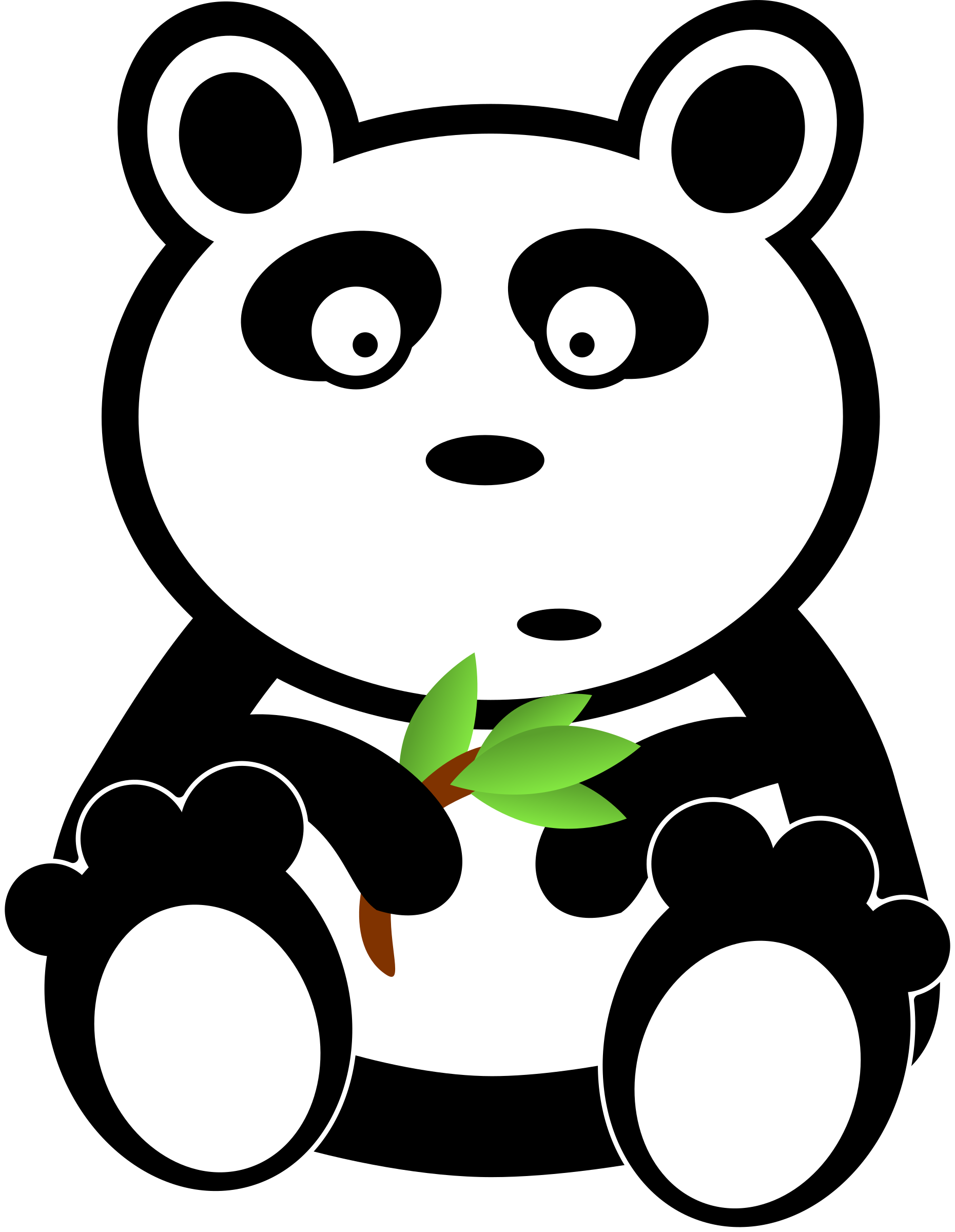 Panda with bamboo leaves PNG icon