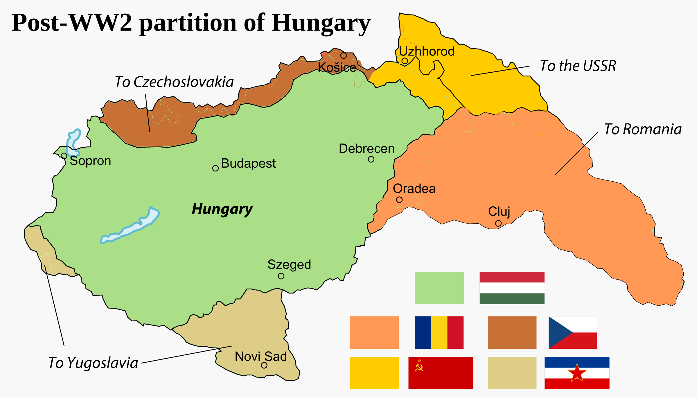 Partition of the Kingdom of Hungary after WW2, 1945. PNG icon