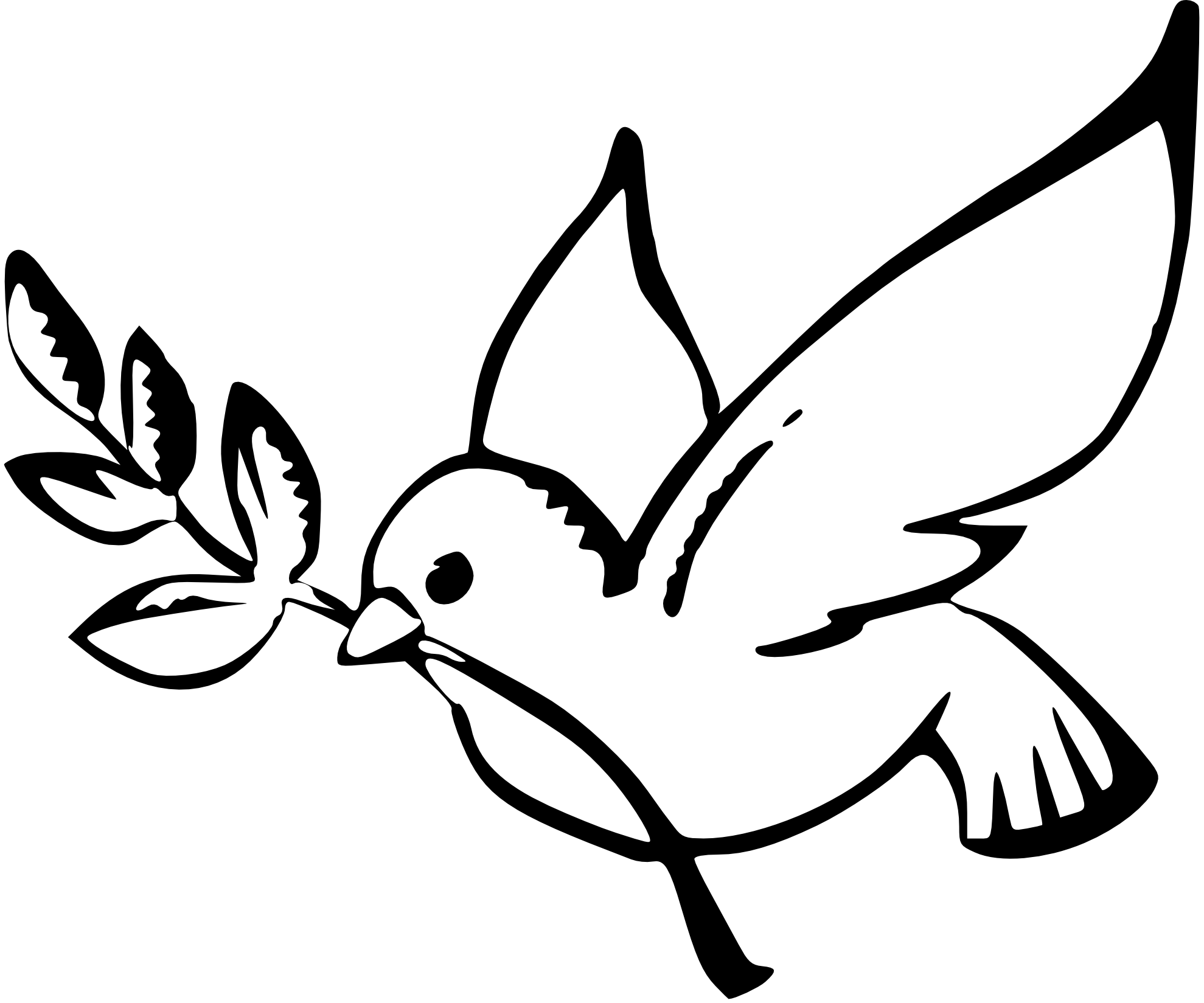 Peace Dove Black and White SVG file