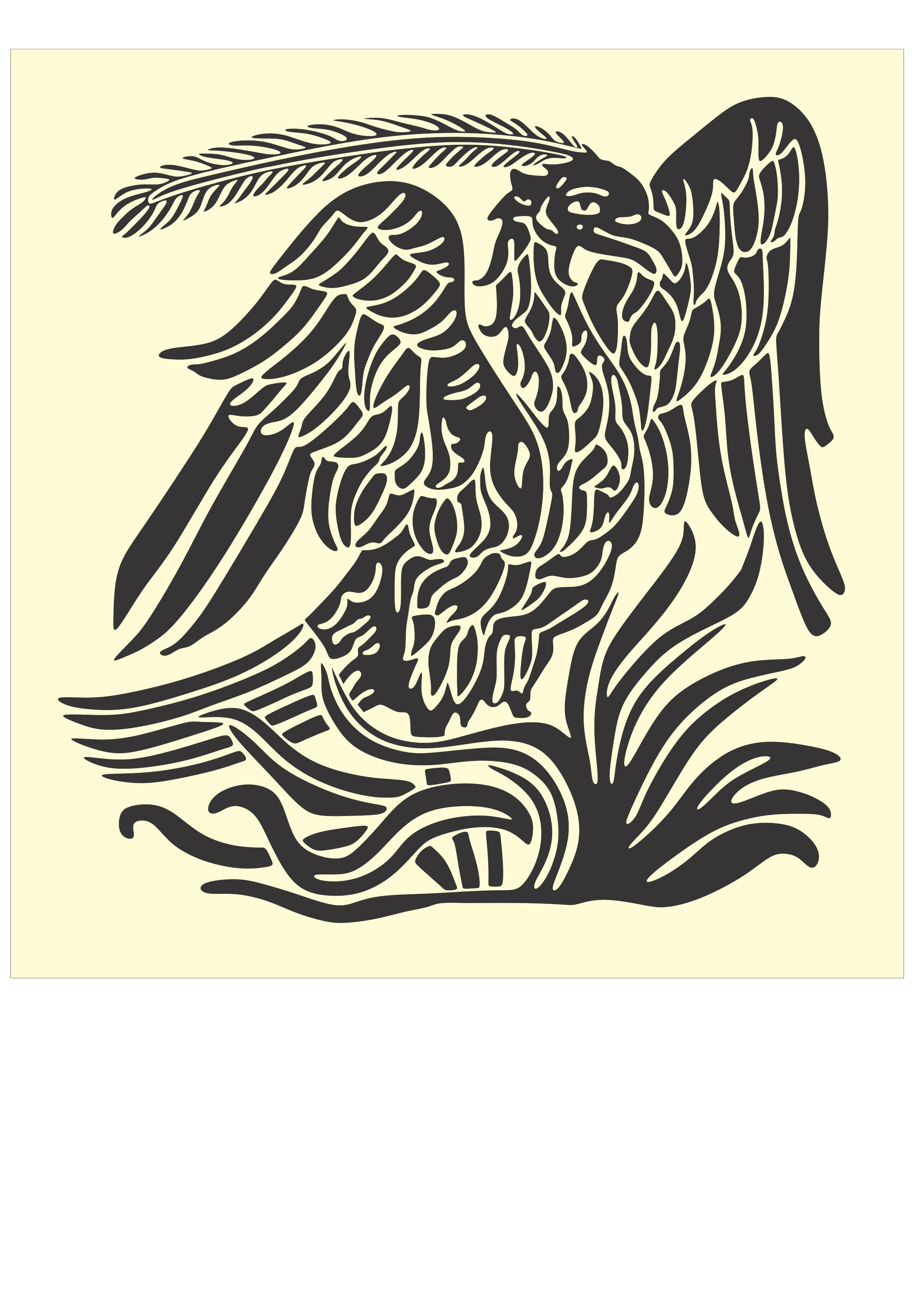 Phoenix bird pattern SVG Clip arts