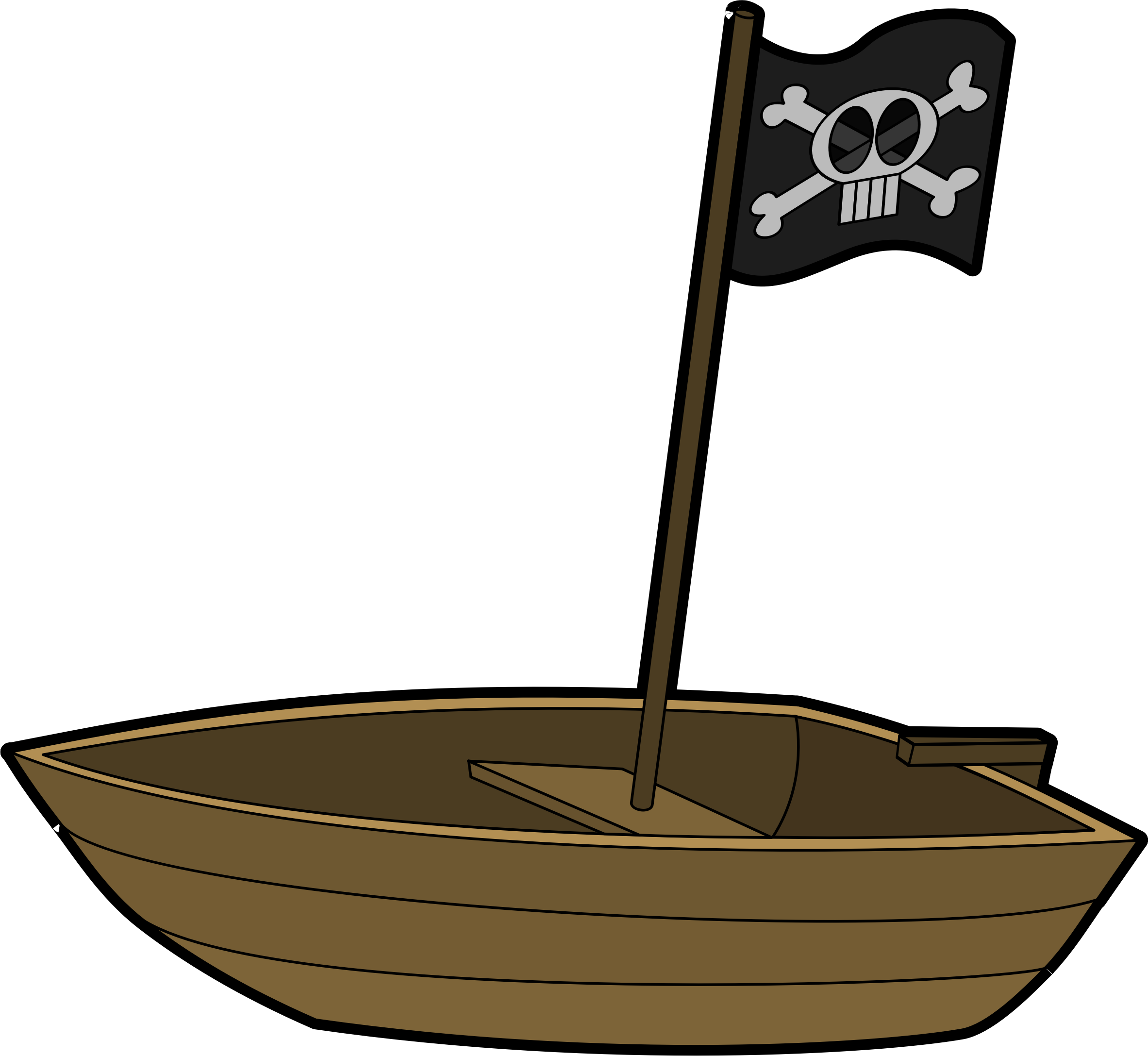 Pirate Boat with Pirate Flag Clip arts