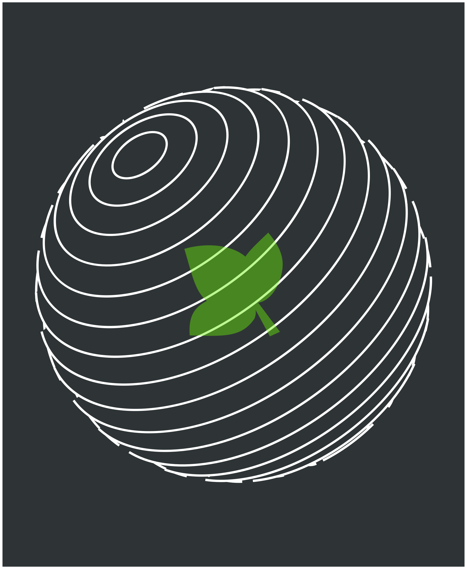Planet with a green leaf inside PNG icon