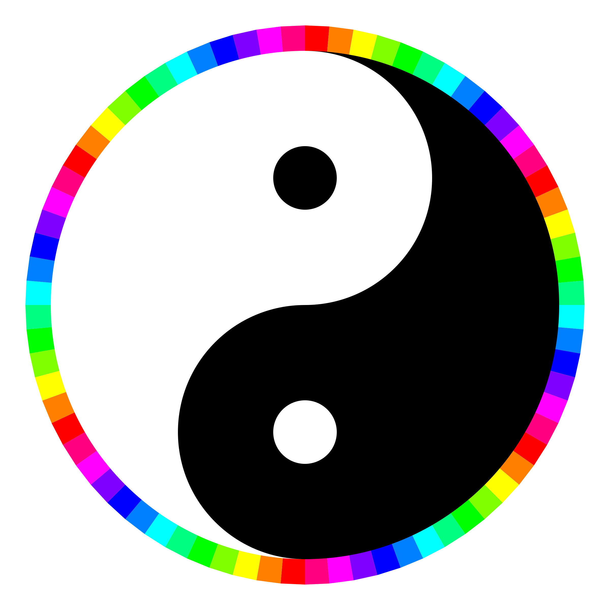 rainbow around yinyang SVG Clip arts