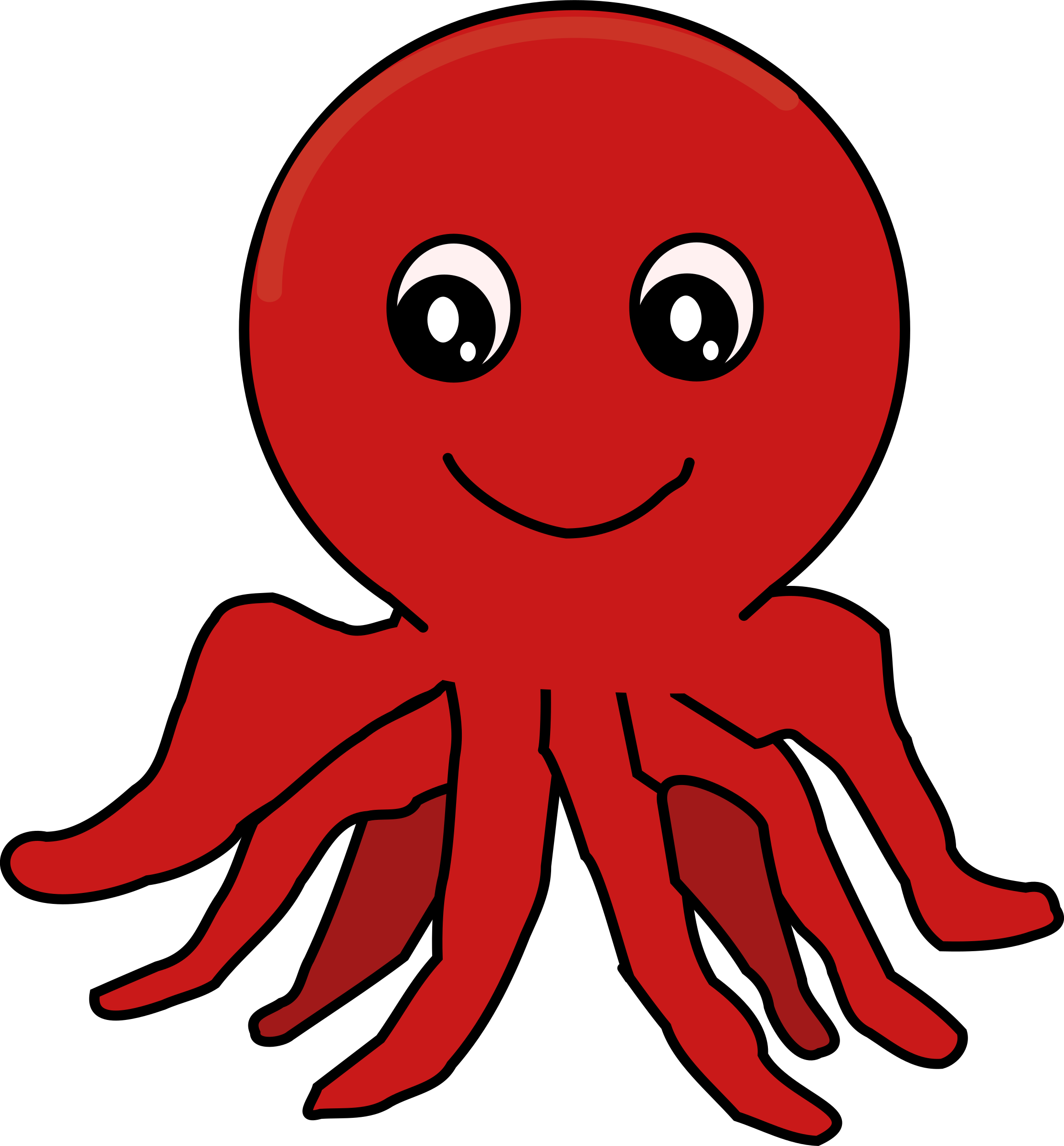 Red Cartoon Octopus Icons PNG - Free PNG and Icons Downloads