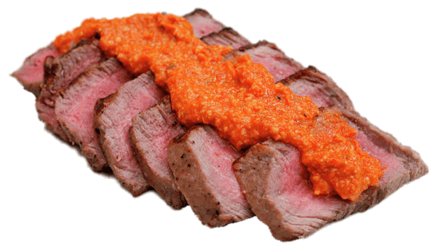 Red Pepper Pesto on Steak SVG file