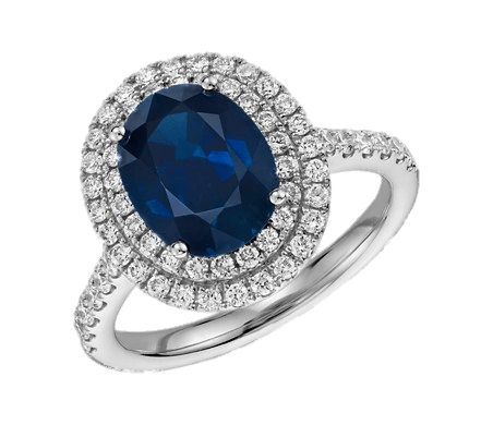 Ring Embedded With Oval Sapphire PNG icon
