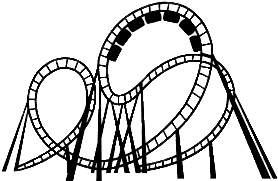Rollercoaster Black and White Clipart PNG icon