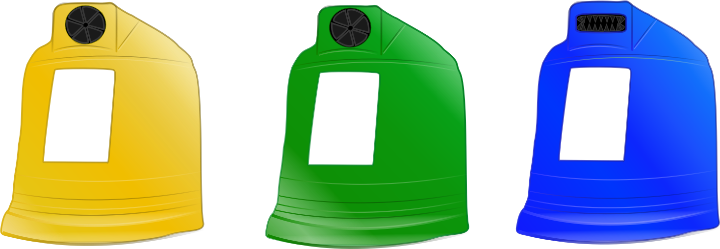 Selective recycling container in romania - plastic & metal, glass, paper PNG icon