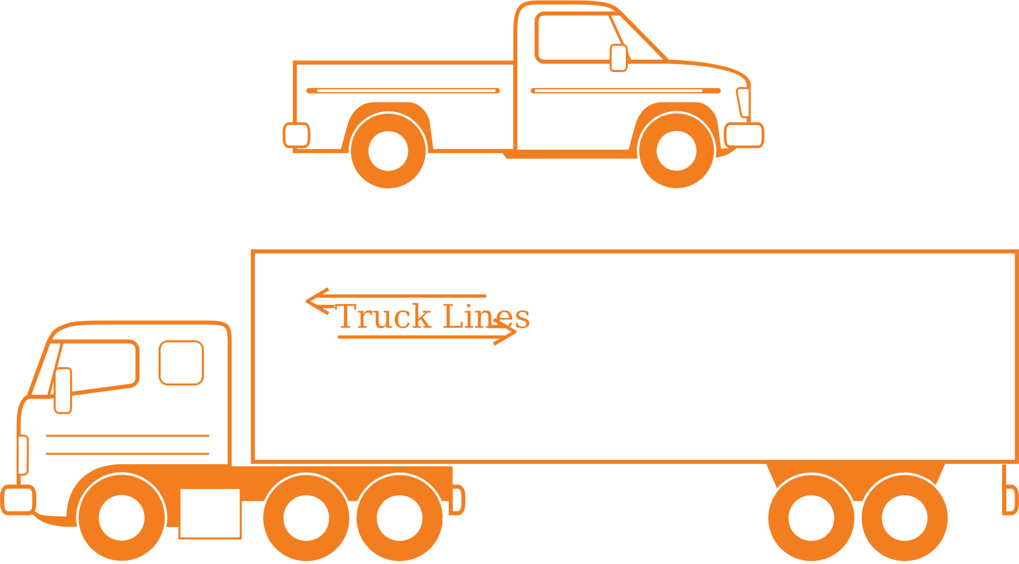 Semi and Pickup Trucks SVG Clip arts