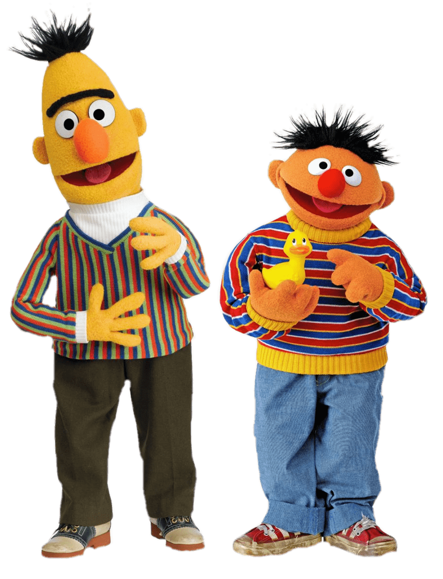 Sesame Street Bert and Ernie With Duck SVG Clip arts