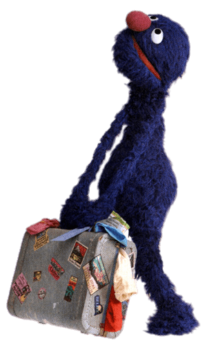 Sesame Street Grover and Suitcase PNG icon